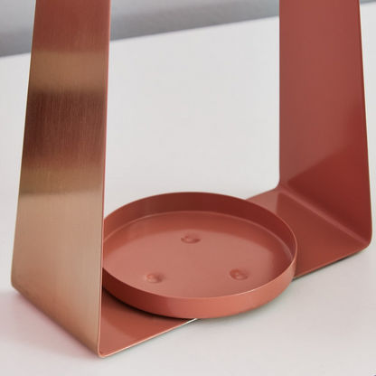 Izna Metal Felt Texture Asymmetrical Candleholder - 34 cms