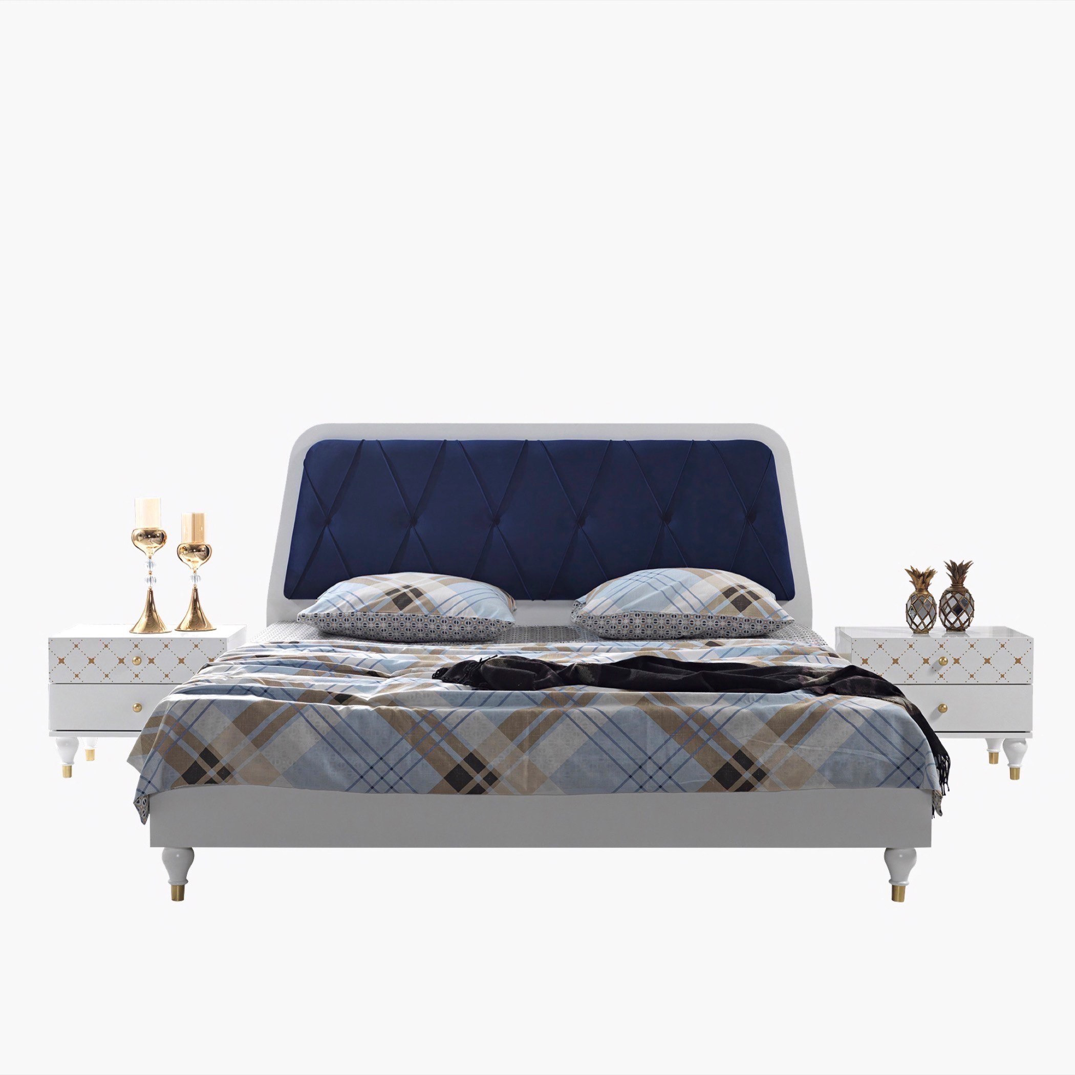 طقم غرفة نوم كينج 5 قطع من دايموند - 180x200 سم-hbxbedroom-bedsandbedsets-bedroomsets-king-image-2