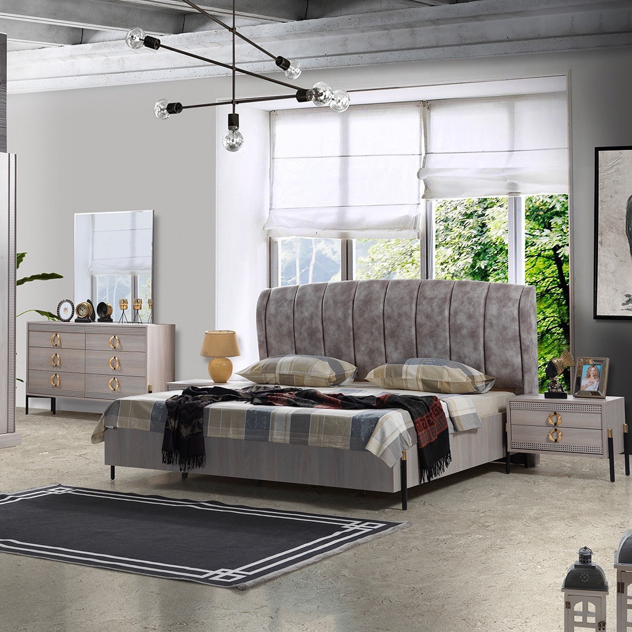 طقم غرفة نوم كينج 5 قطع من مابيل - 180x200 سم-hbxbedroom-bedsandbedsets-bedroomsets-king-image-1