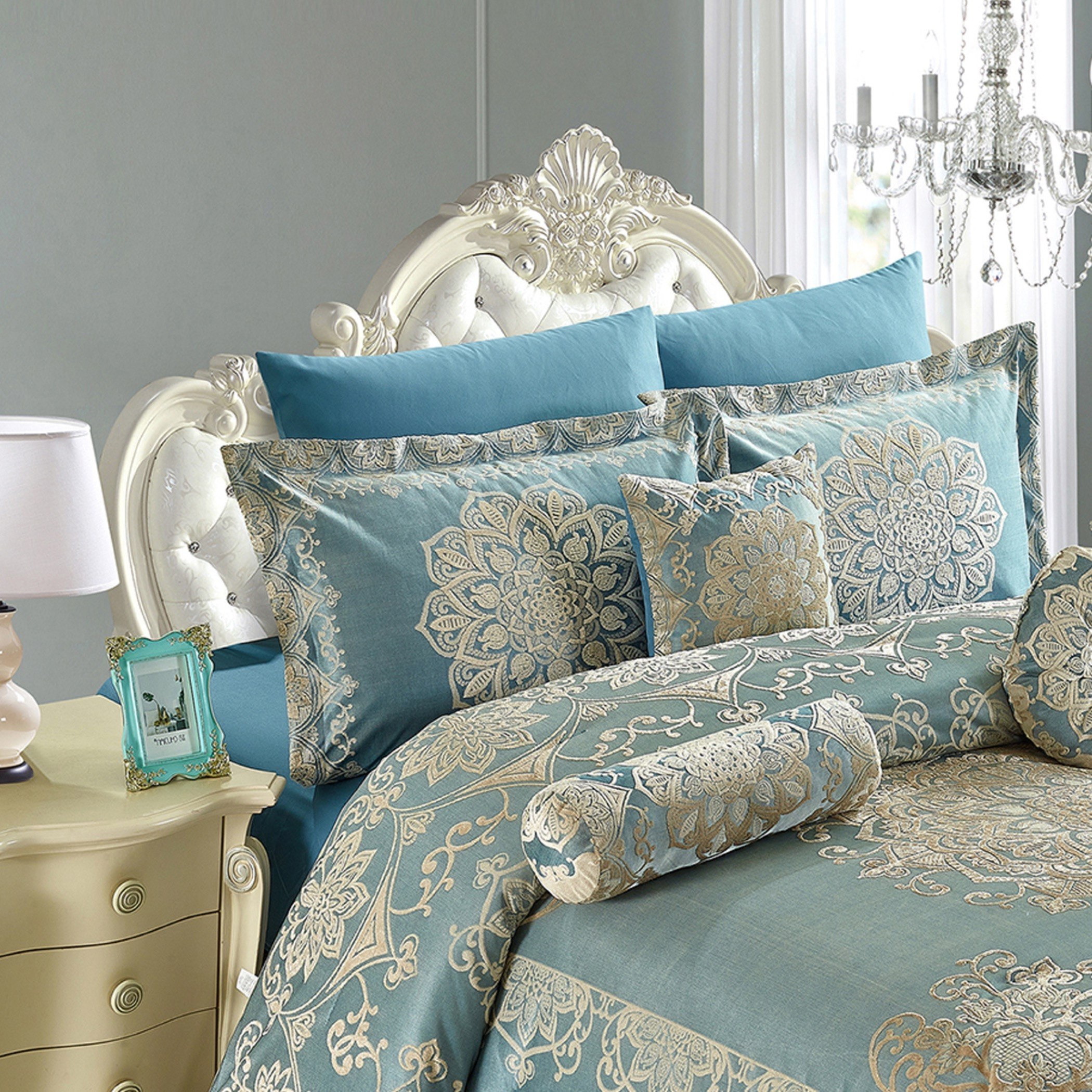 طقم لحاف جاكار 10 قطع من صباح - 220x240 سم-hbxhomeware-hbxdecorandfurnishings-image-1