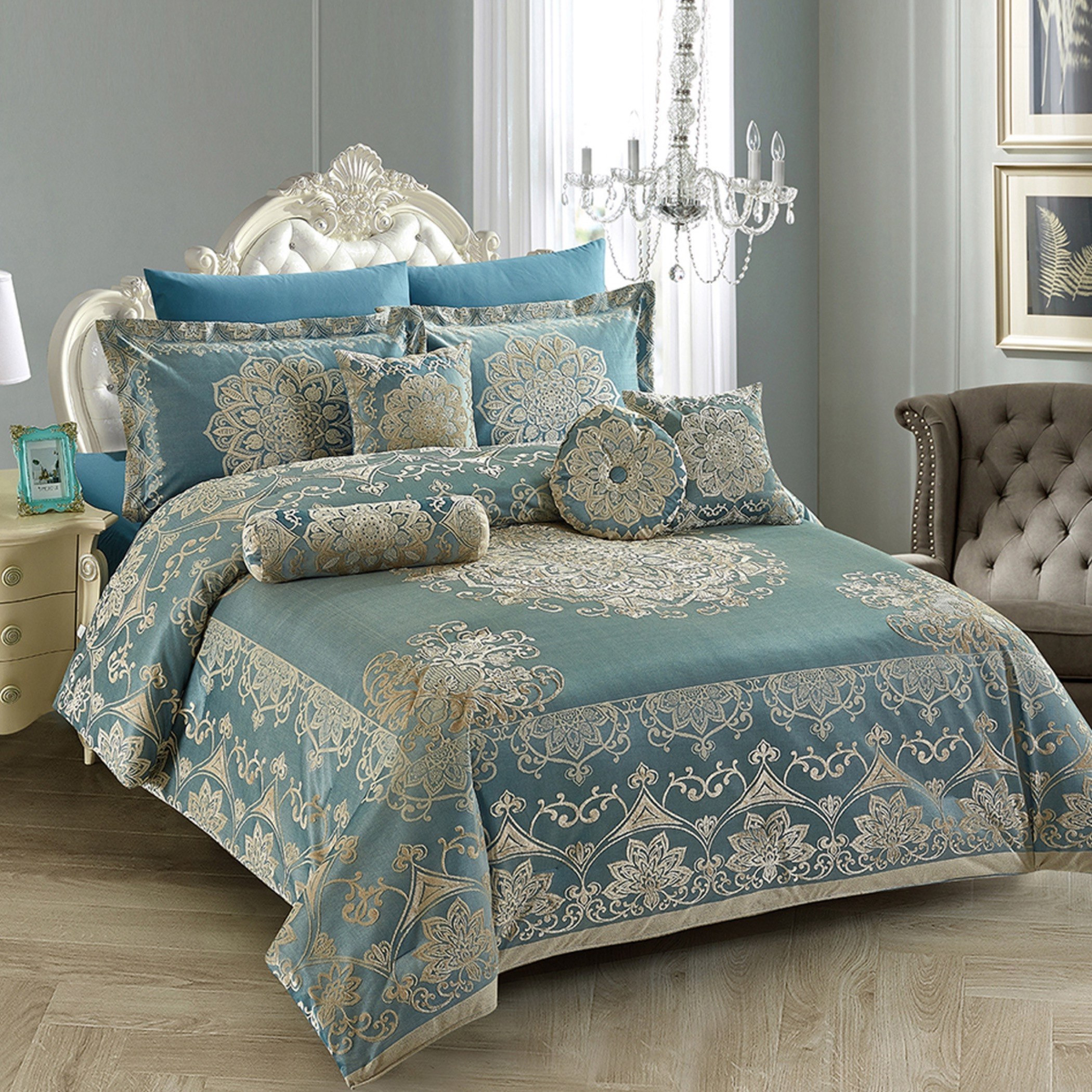 طقم لحاف جاكار 10 قطع من صباح - 220x240 سم-hbxhomeware-hbxdecorandfurnishings-image-2