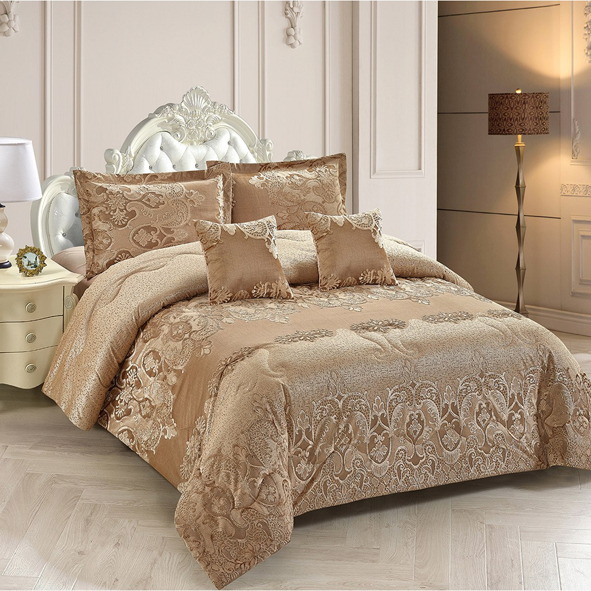 طقم لحاف كينج 5 قطع جاكار من لينا - 220x240 سم-hbxhomeware-hbxdecorandfurnishings-image-5