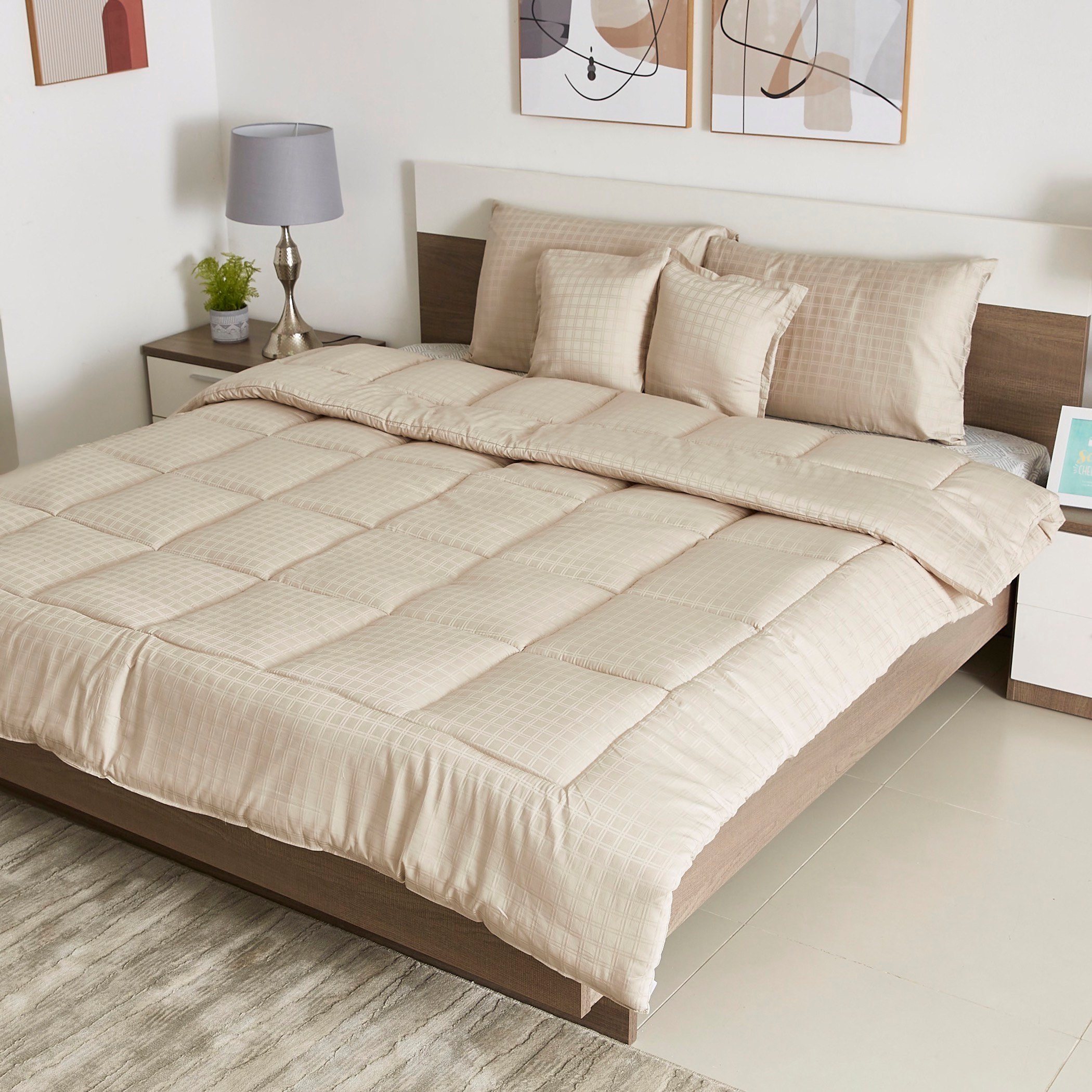 Newport Dobby Satin King 5-Piece Comforter Set  - 220x240 cm-hbxhomeware-hbxdecorandfurnishings-image-1