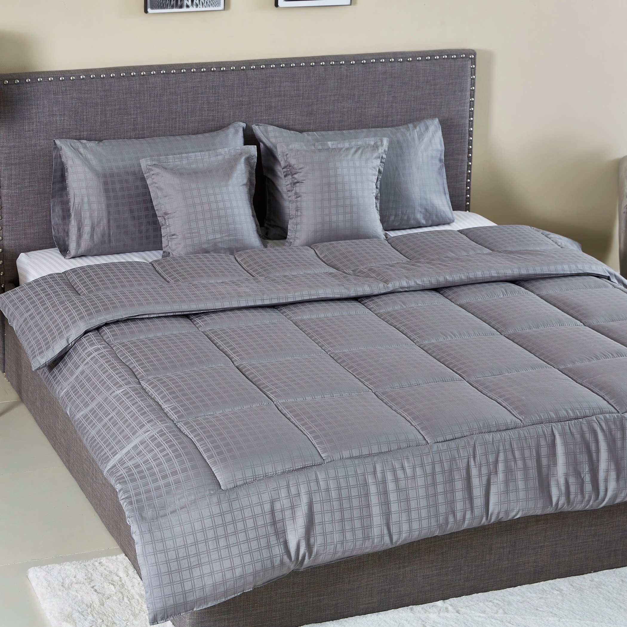 Newport Dobby Satin King 5-Piece Comforter Set  - 220x240 cm-hbxhomeware-hbxdecorandfurnishings-image-1