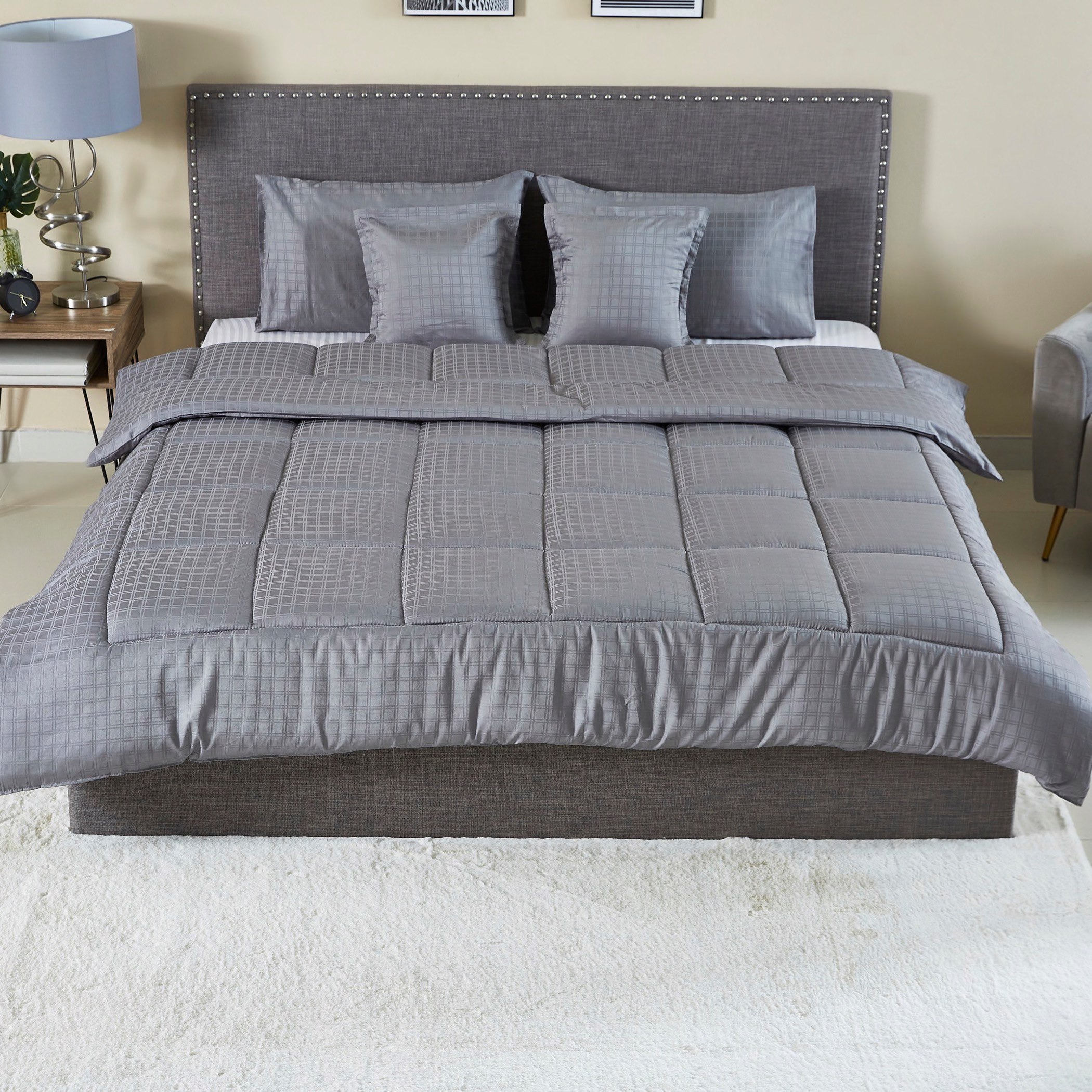 Newport Dobby Satin King 5-Piece Comforter Set  - 220x240 cm-hbxhomeware-hbxdecorandfurnishings-image-2