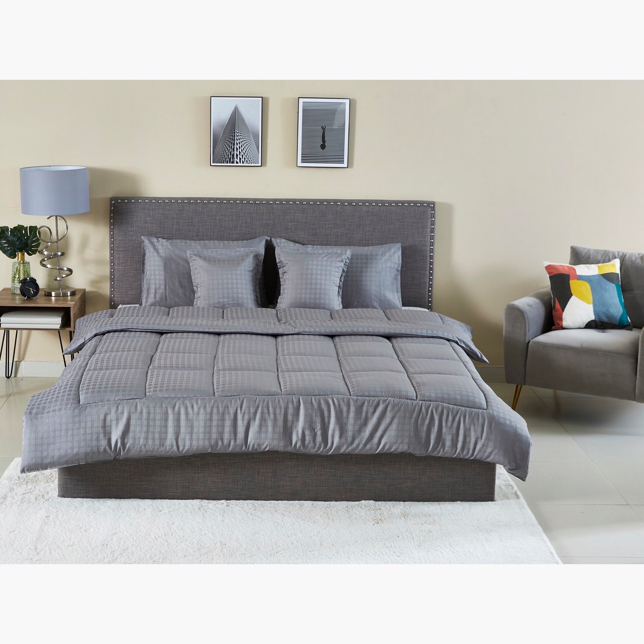 Newport Dobby Satin King 5-Piece Comforter Set  - 220x240 cm-hbxhomeware-hbxdecorandfurnishings-image-9