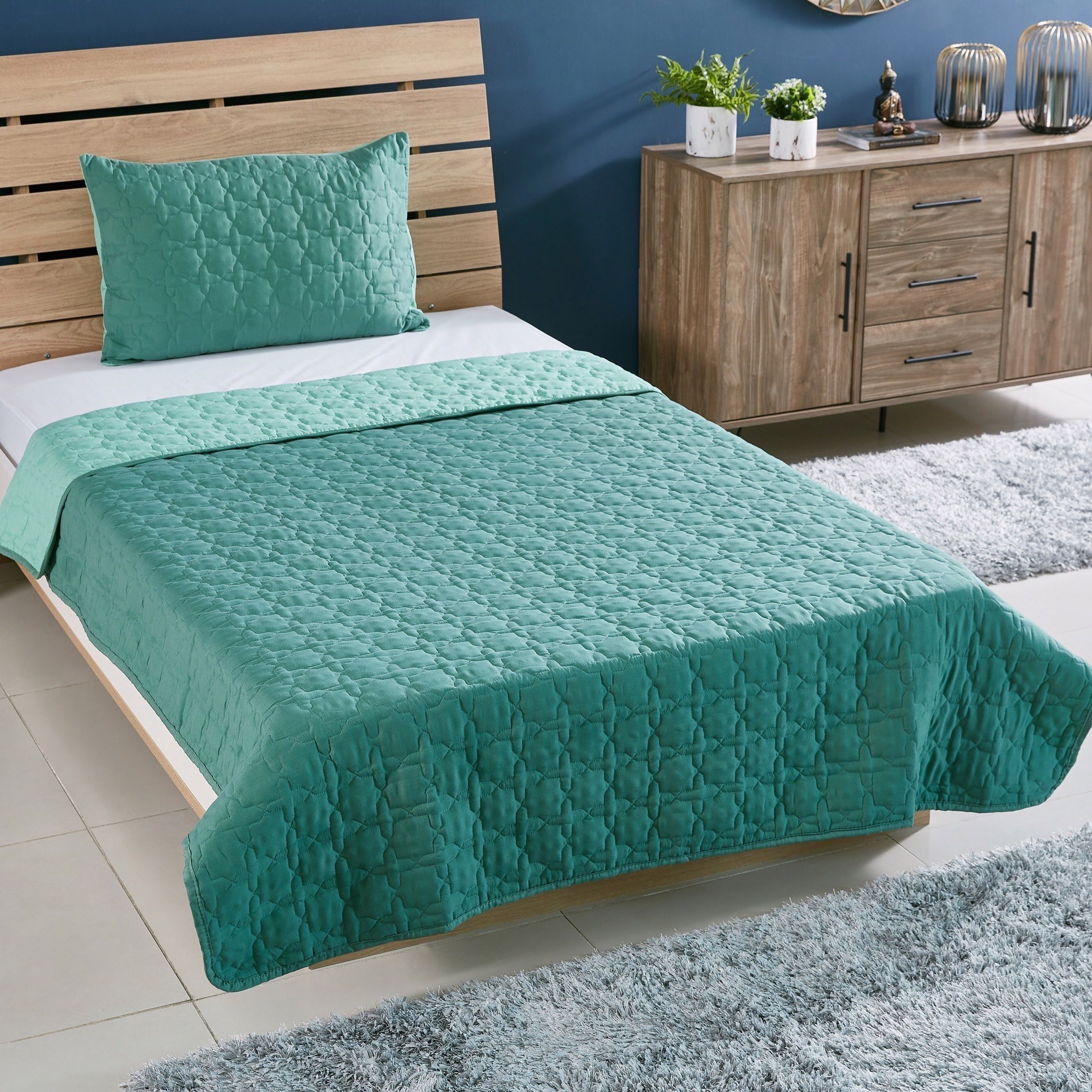 طقم مفارش سرير مزدوج -قطعتين قطع ميكروفايبر من إبليزا- 160x220 سم-hbxdecorandfurnishings-bedding-bedspreadsandquilts-image-1