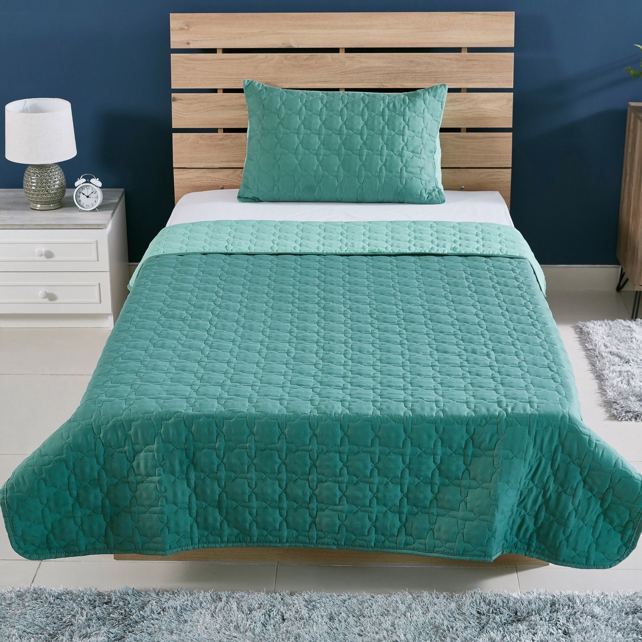 طقم مفارش سرير مزدوج -قطعتين قطع ميكروفايبر من إبليزا- 160x220 سم-hbxdecorandfurnishings-bedding-bedspreadsandquilts-image-2