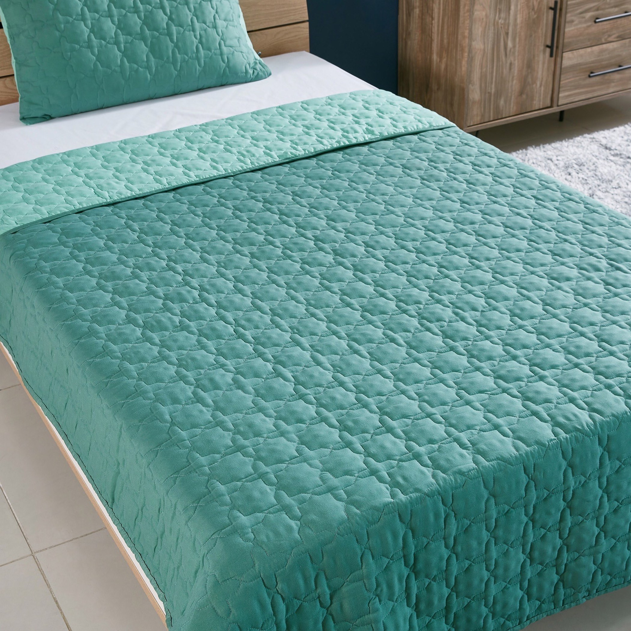 طقم مفارش سرير مزدوج -قطعتين قطع ميكروفايبر من إبليزا- 160x220 سم-hbxdecorandfurnishings-bedding-bedspreadsandquilts-image-4