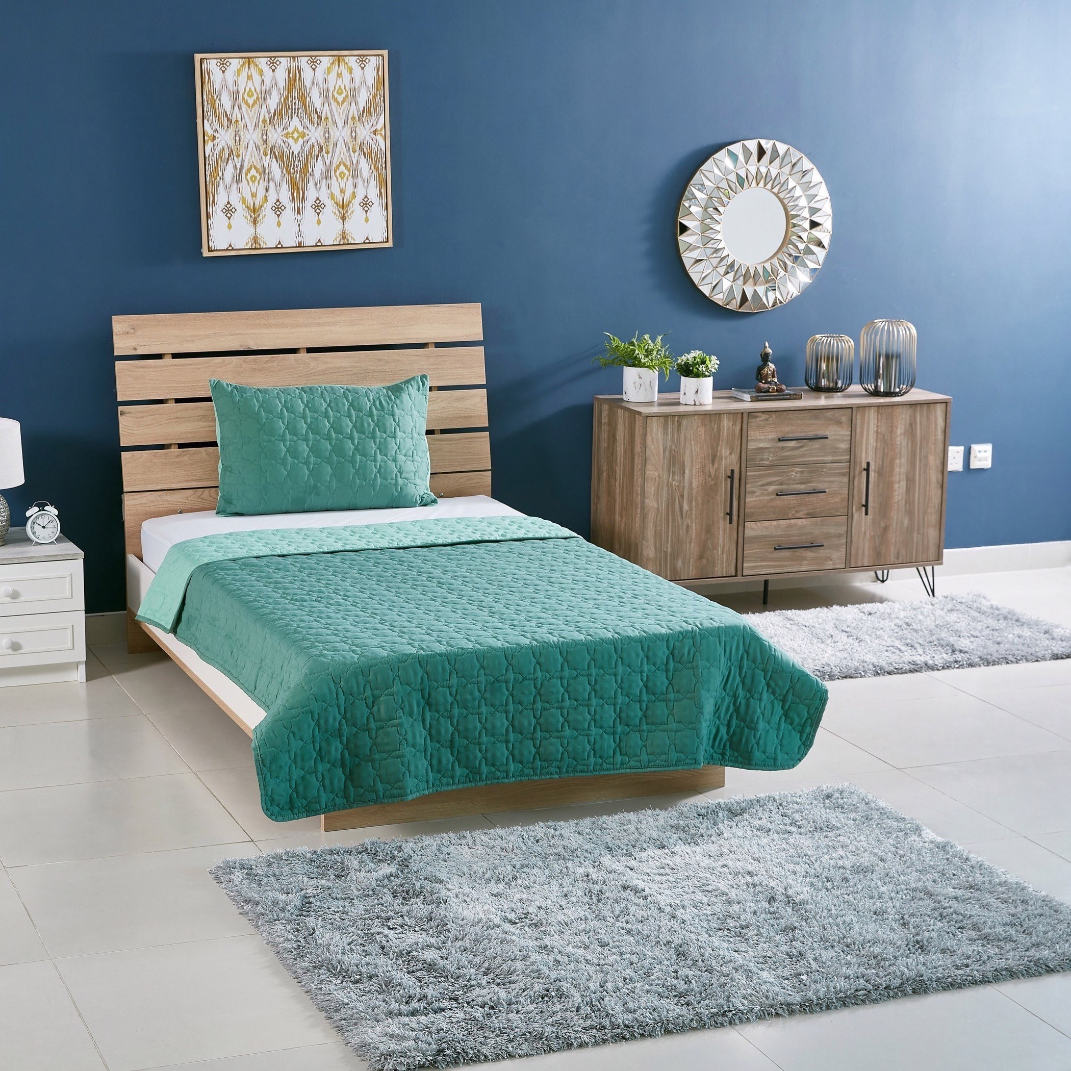 طقم مفارش سرير مزدوج -قطعتين قطع ميكروفايبر من إبليزا- 160x220 سم-hbxdecorandfurnishings-bedding-bedspreadsandquilts-image-6