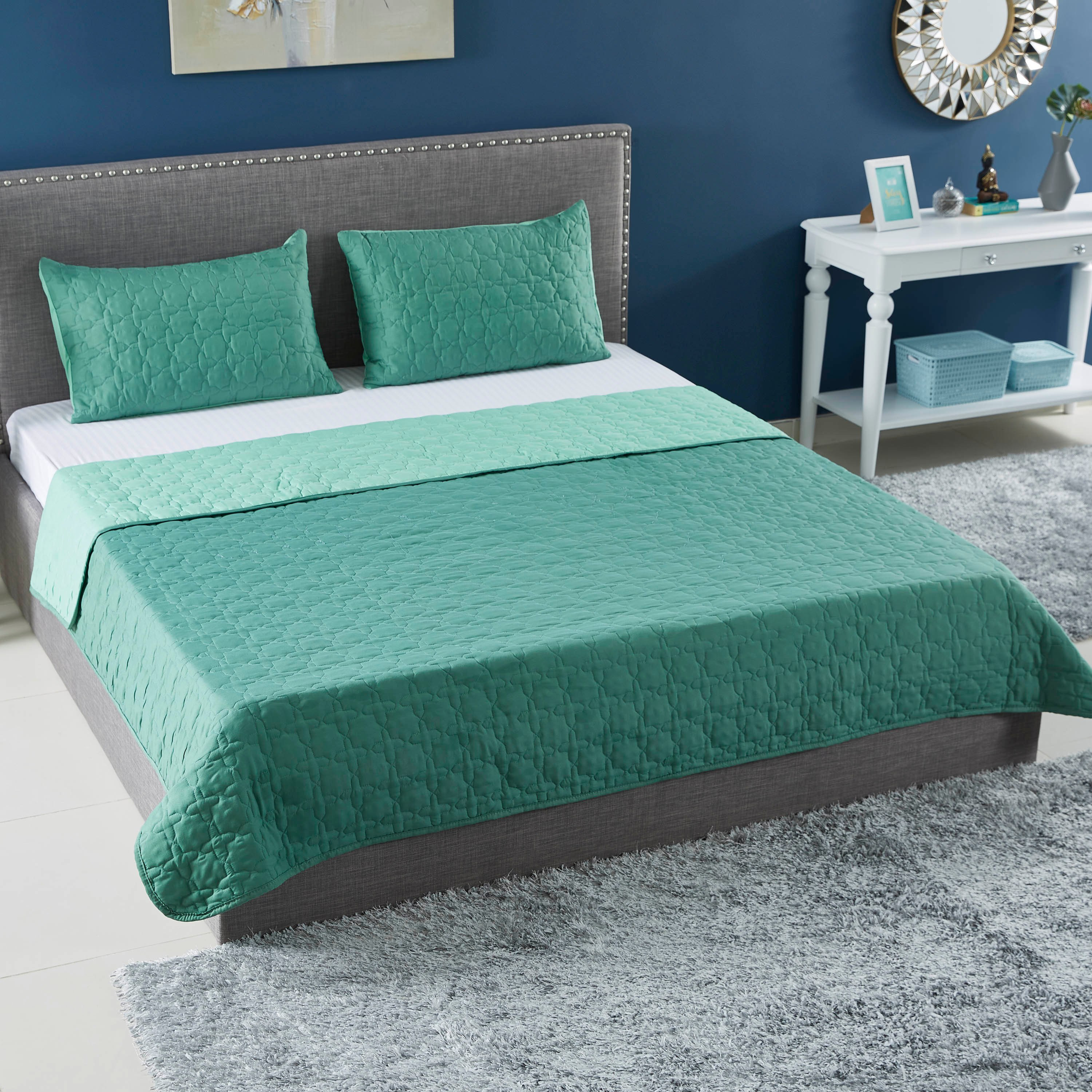 طقم مفروشات سرير كينج 3 قطع ألياف دقيقة من إبليزا - 220x240 سم-hbxdecorandfurnishings-bedding-bedspreadsandquilts-image-1