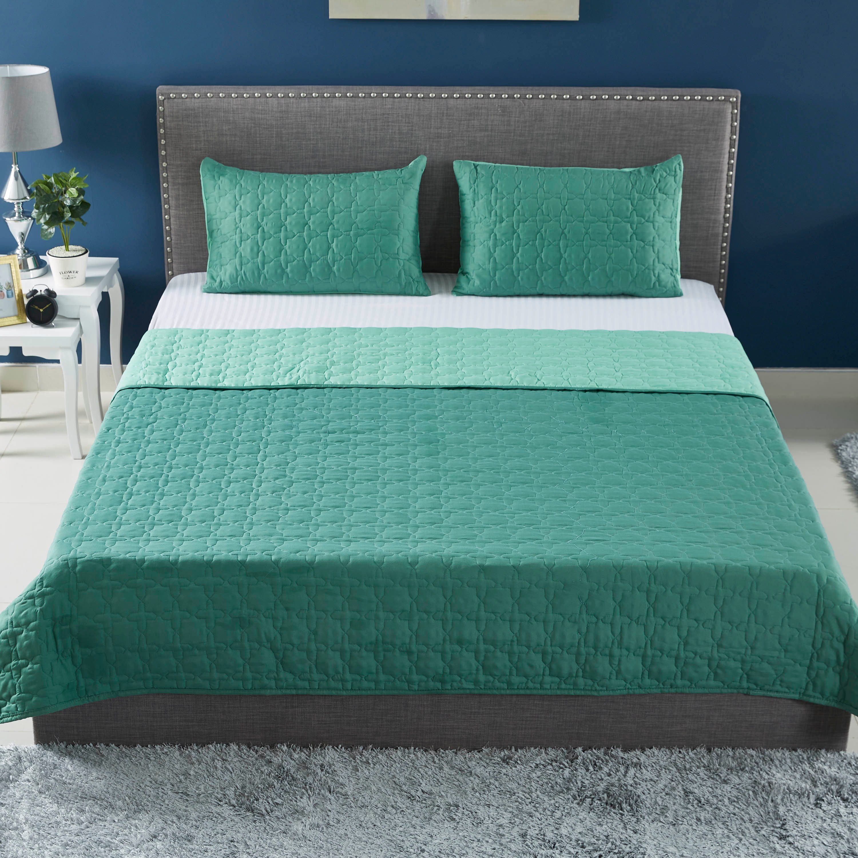 طقم مفروشات سرير كينج 3 قطع ألياف دقيقة من إبليزا - 220x240 سم-hbxdecorandfurnishings-bedding-bedspreadsandquilts-image-2