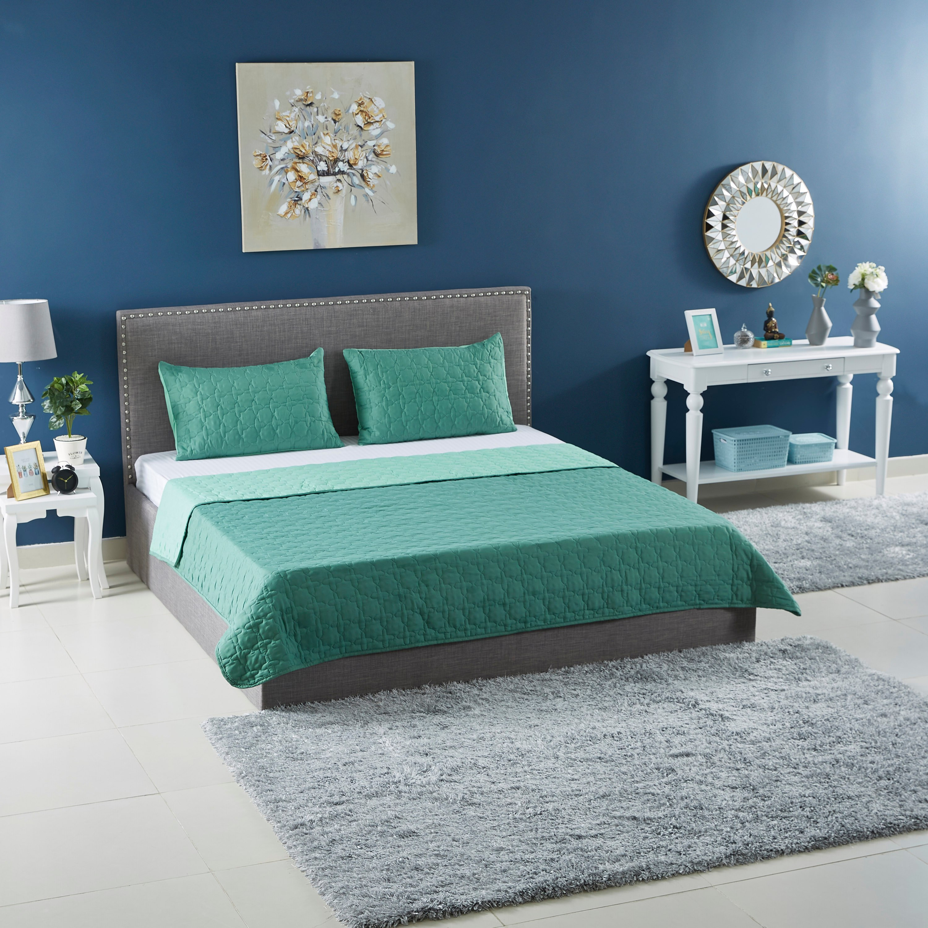 طقم مفروشات سرير كينج 3 قطع ألياف دقيقة من إبليزا - 220x240 سم-hbxdecorandfurnishings-bedding-bedspreadsandquilts-image-6