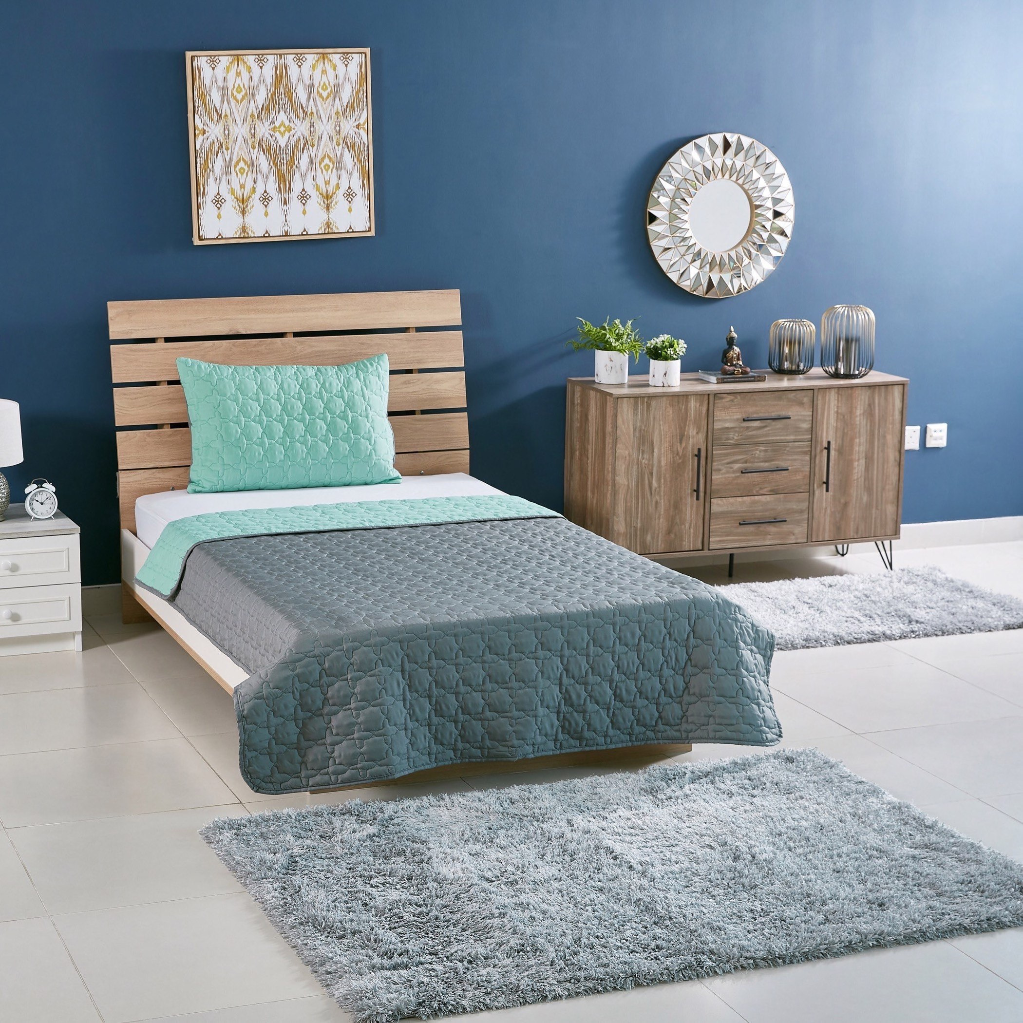 طقم مفارش سرير مزدوج -قطعتين قطع ميكروفايبر من إبليزا- 160x220 سم-hbxdecorandfurnishings-bedding-bedspreadsandquilts-image-5