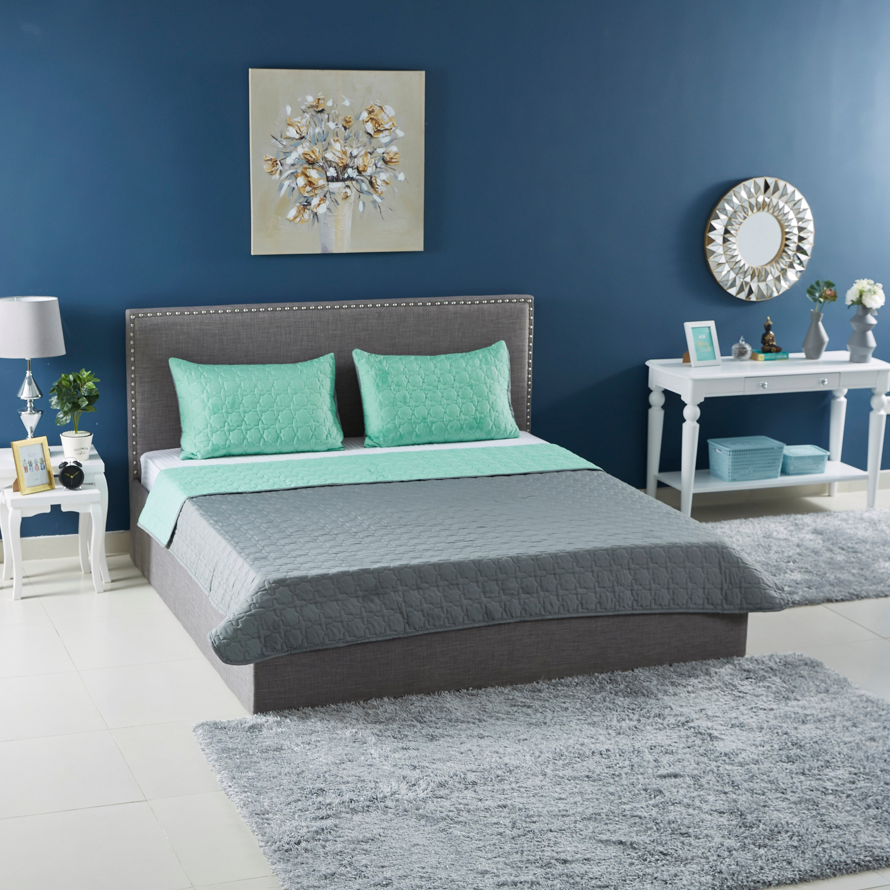 طقم مفروشات سرير كينج مايكروفايبر-3 قطع من إبليزا - 220x240 سم-hbxdecorandfurnishings-bedding-bedspreadsandquilts-image-6
