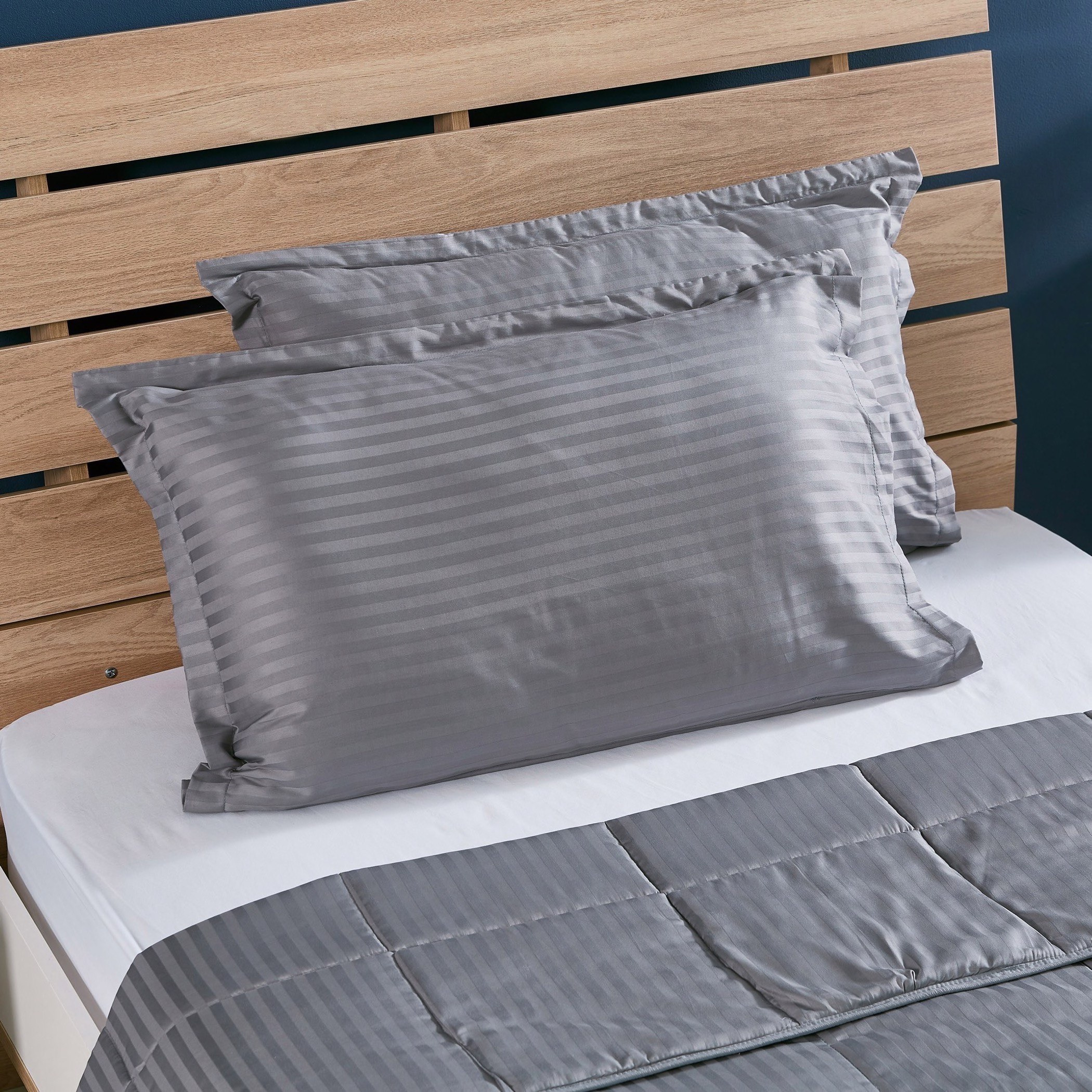 طقم لحاف مزدوج قطن مخطّط للصيف 3 قطع من كاسبلانكا - 150x220 سم-hbxdecorandfurnishings-bedding-bedspreadsandquilts-image-3