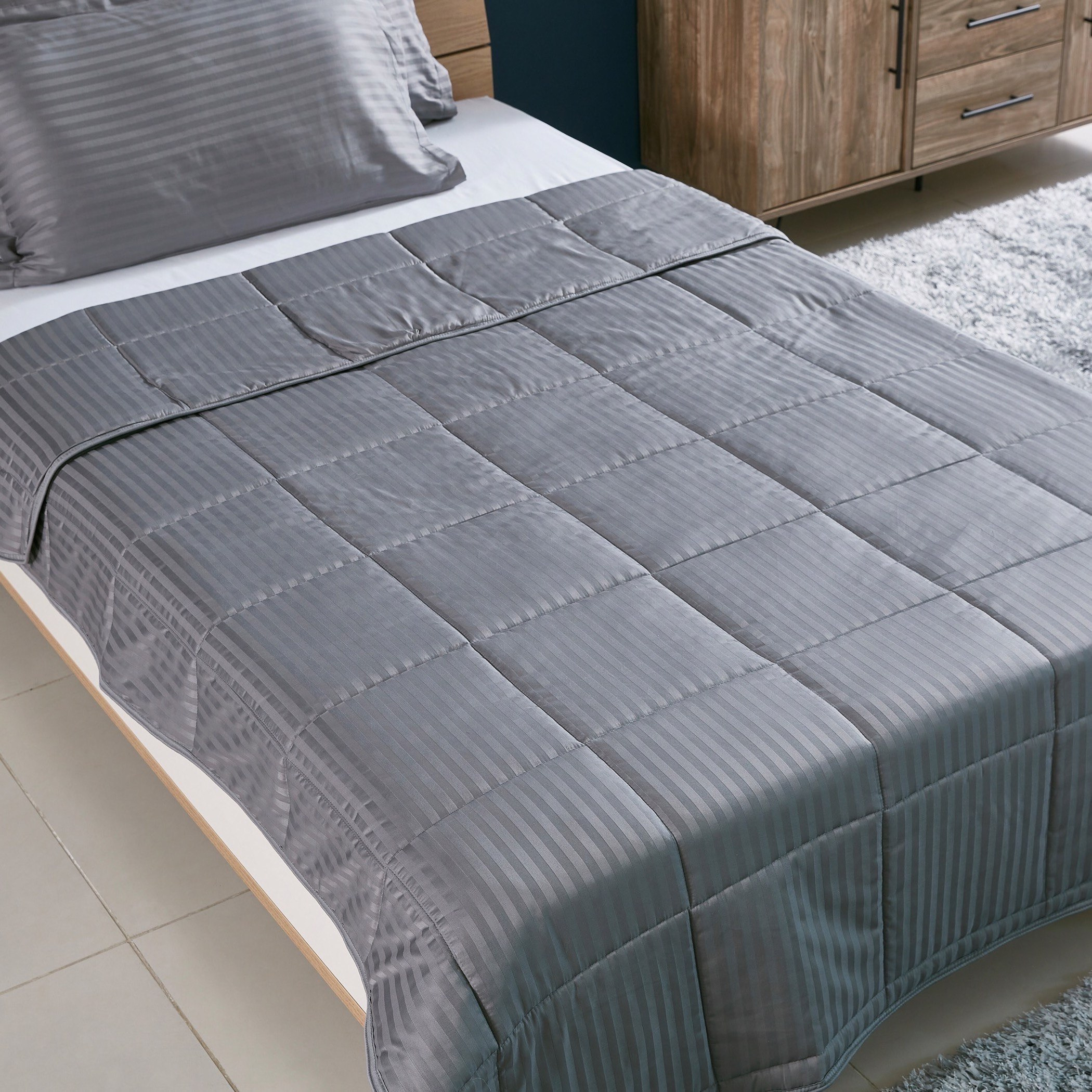طقم لحاف مزدوج قطن مخطّط للصيف 3 قطع من كاسبلانكا - 150x220 سم-hbxdecorandfurnishings-bedding-bedspreadsandquilts-image-4