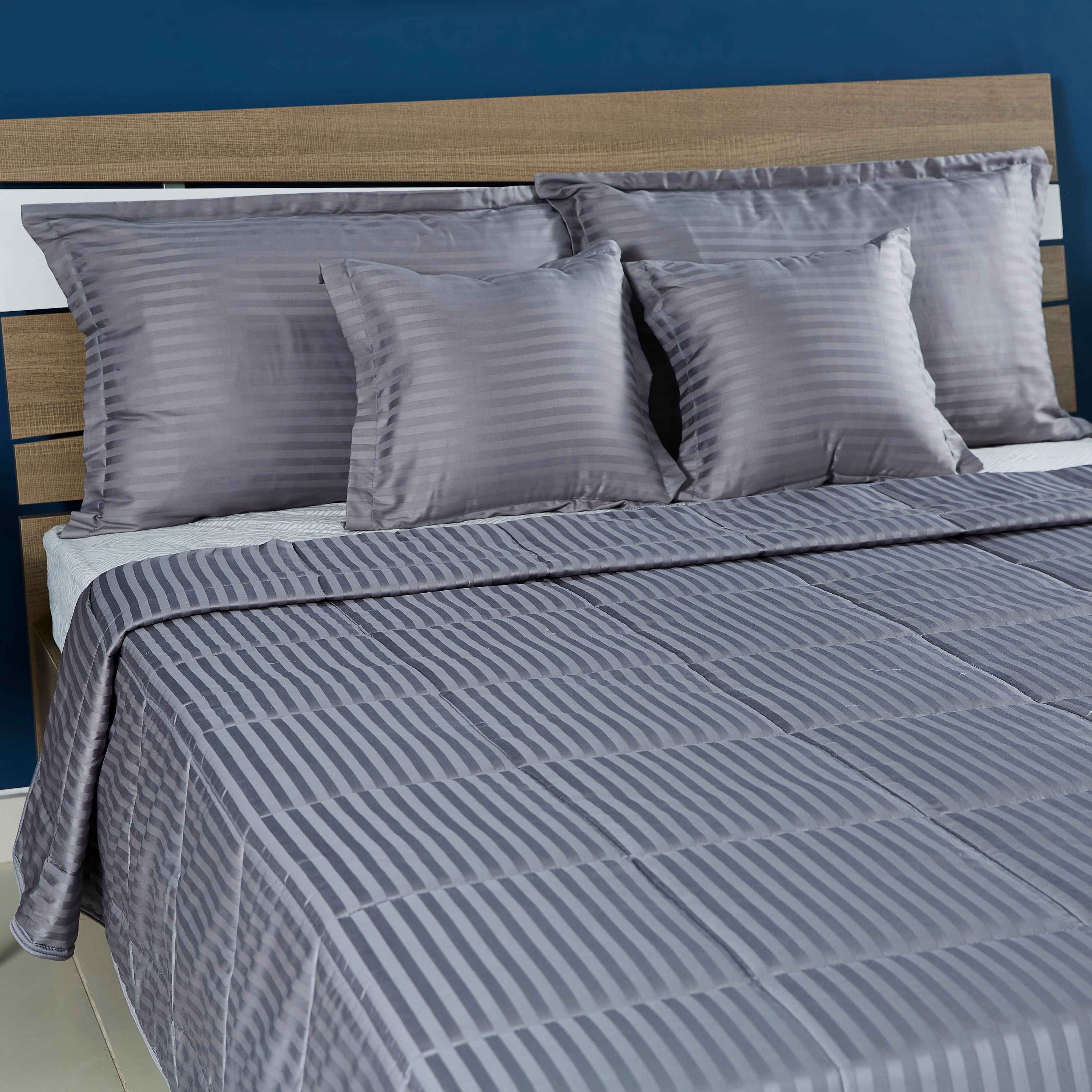 طقم لحاف قطن مخطّط للصيف 5 قطع من كاسبلانكا - 220x240 سم-hbxdecorandfurnishings-bedding-bedspreadsandquilts-image-3