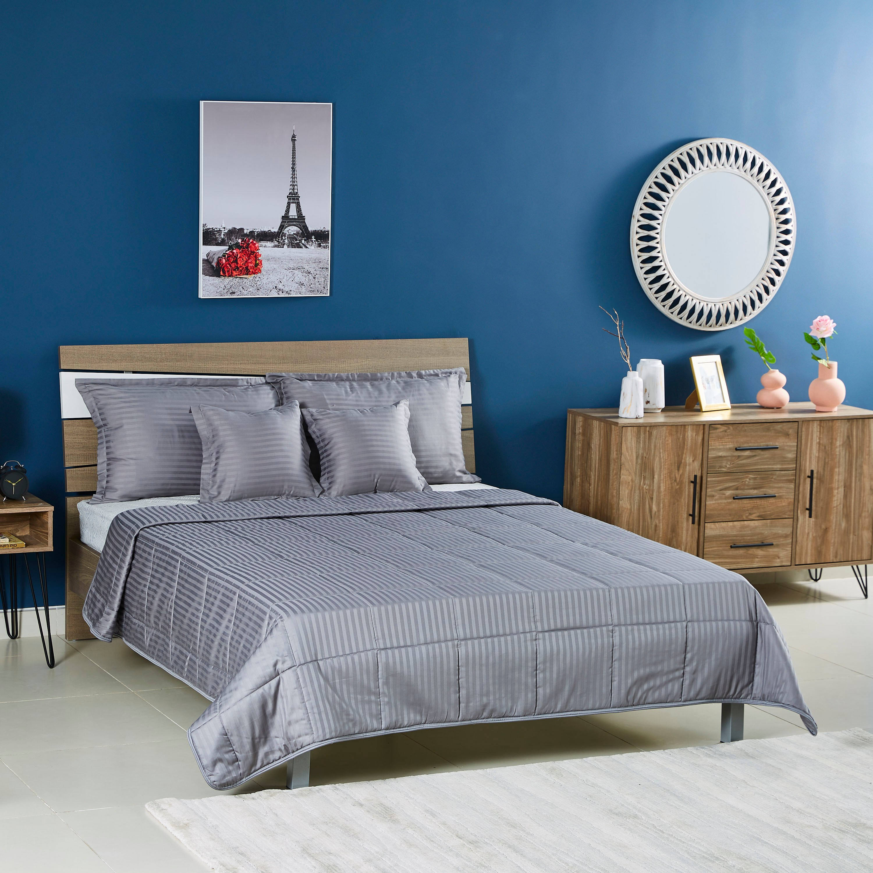 طقم لحاف قطن مخطّط للصيف 5 قطع من كاسبلانكا - 220x240 سم-hbxdecorandfurnishings-bedding-bedspreadsandquilts-image-7
