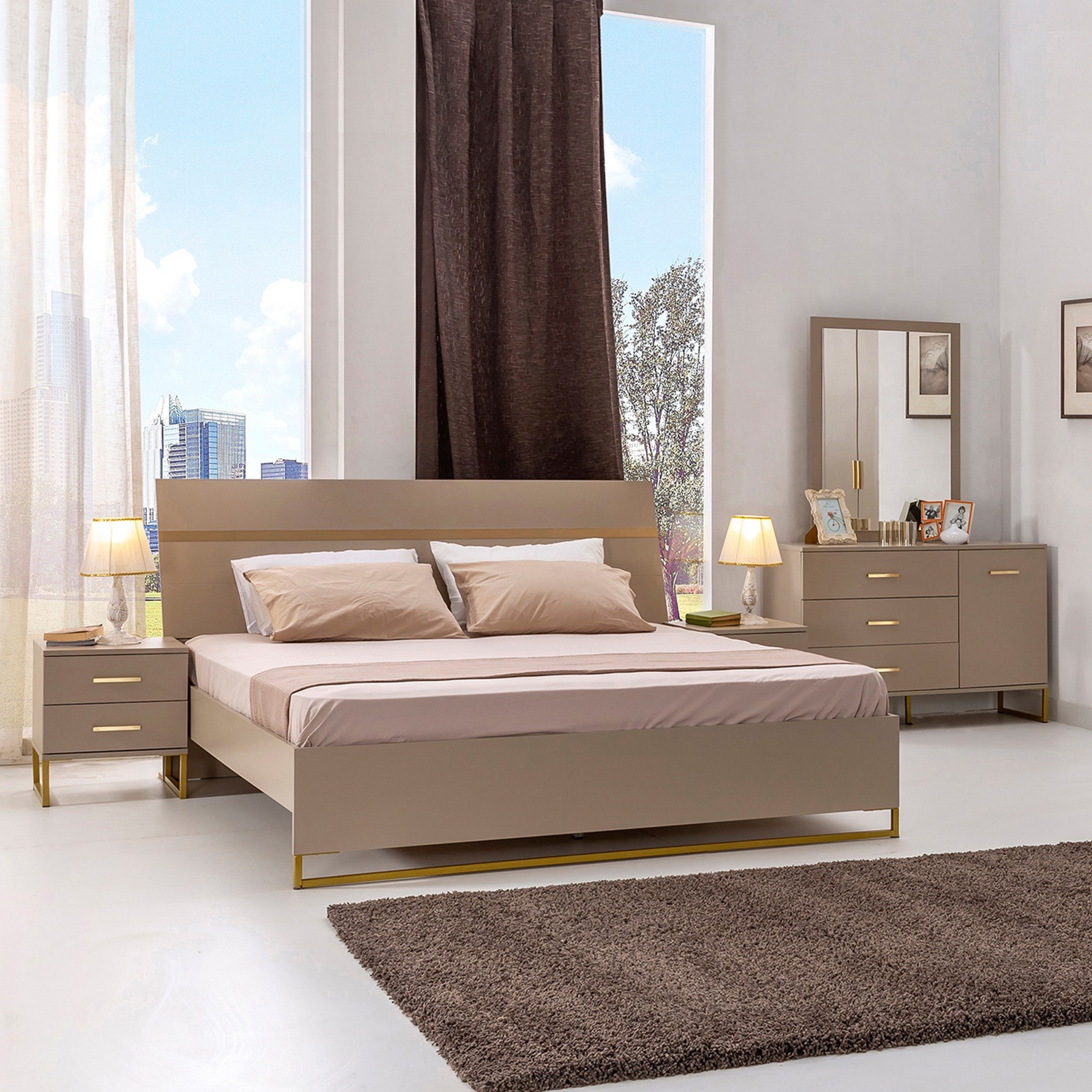طقم غرفة نوم كينج 5 قطع من دافني -  180x200 سم-hbxbedroom-bedsandbedsets-bedroomsets-king-image-1
