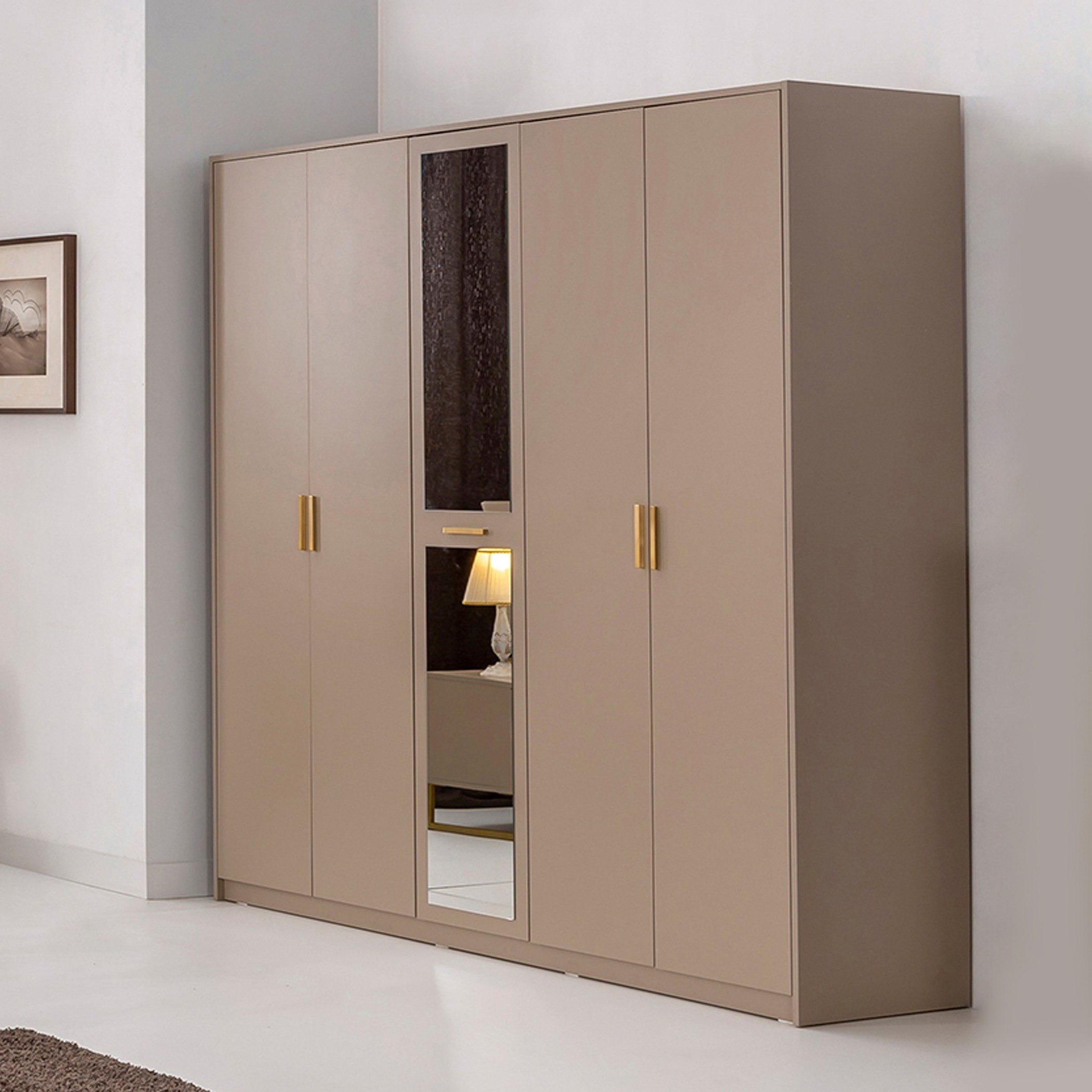 خزانة ملابس 5 أبواب بمرآة من دافني -hbxfurniture-wardrobes-image-1