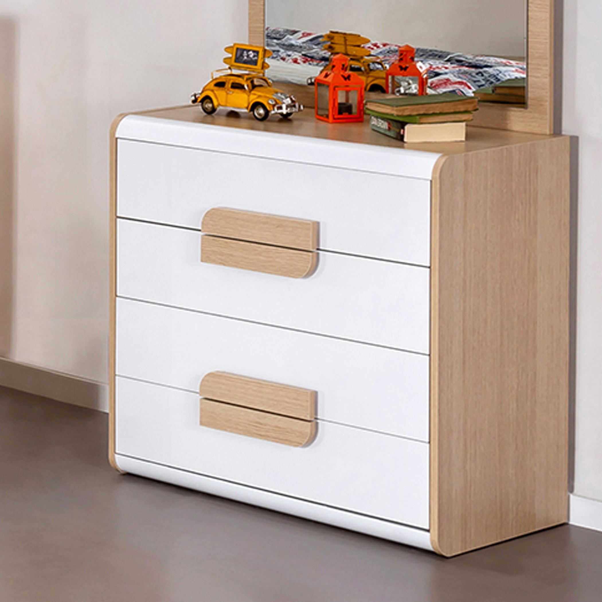 طاولة تزيين صغيرة 4 أدراج دون مرآة من جينيسيس-hbxfurniture-kidsroom-kidsdressersandmirrors-image-1