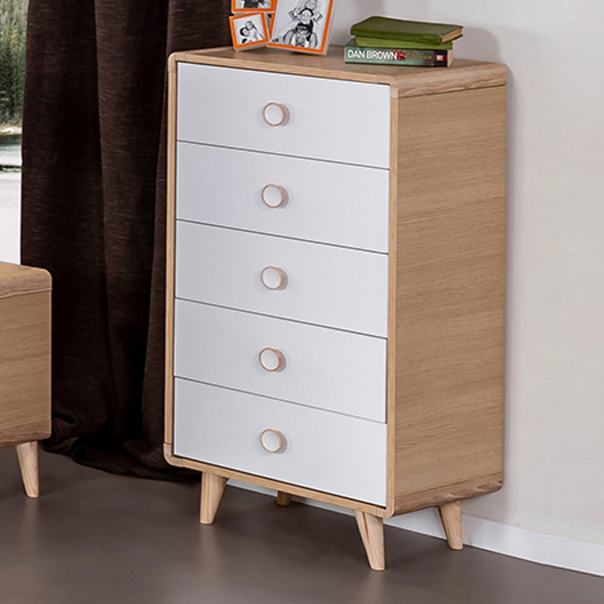 وحدة 5 أدراج من جينيفا-hbxfurniture-dressersandchests-chestofdrawers-image-1
