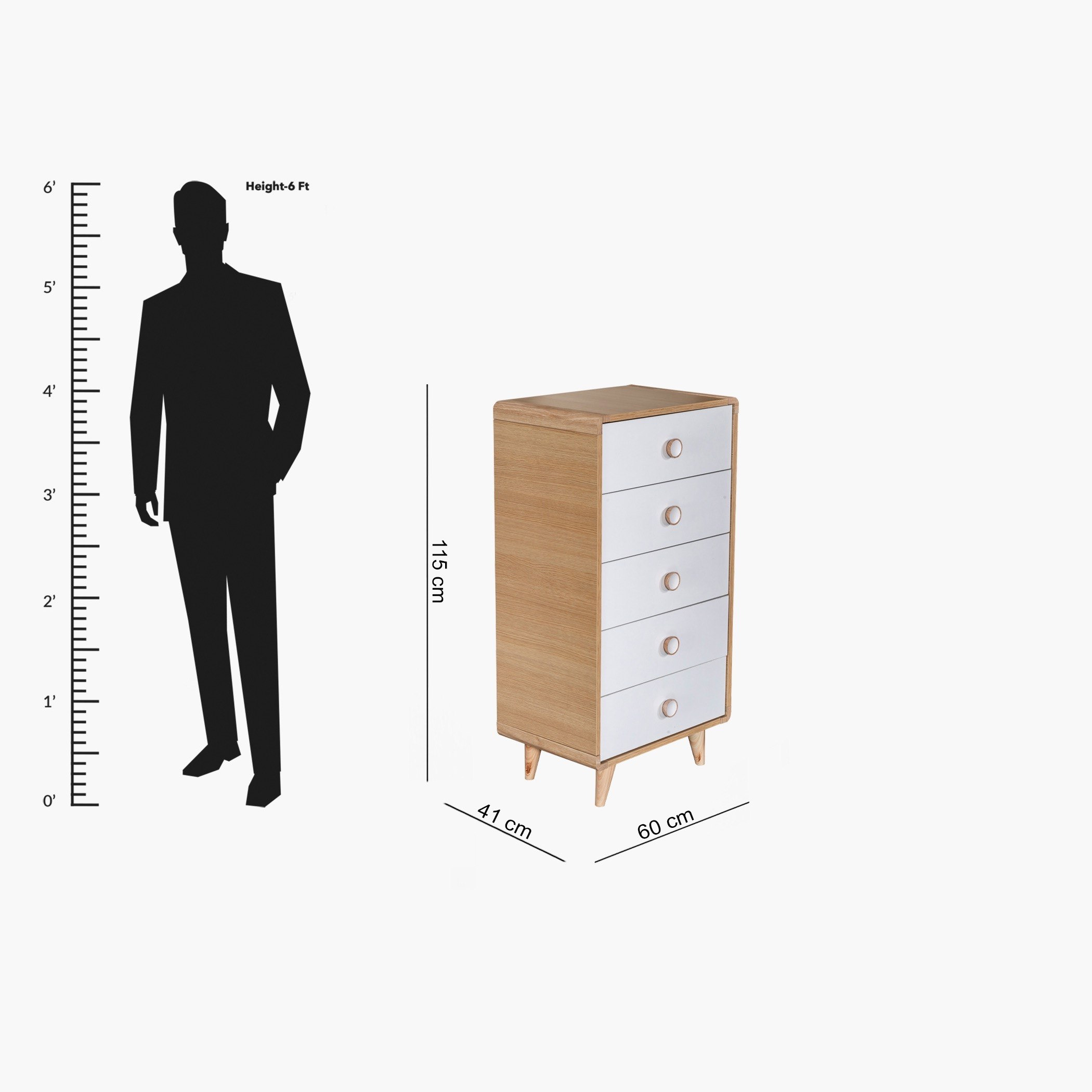 وحدة 5 أدراج من جينيفا-hbxfurniture-dressersandchests-chestofdrawers-image-7