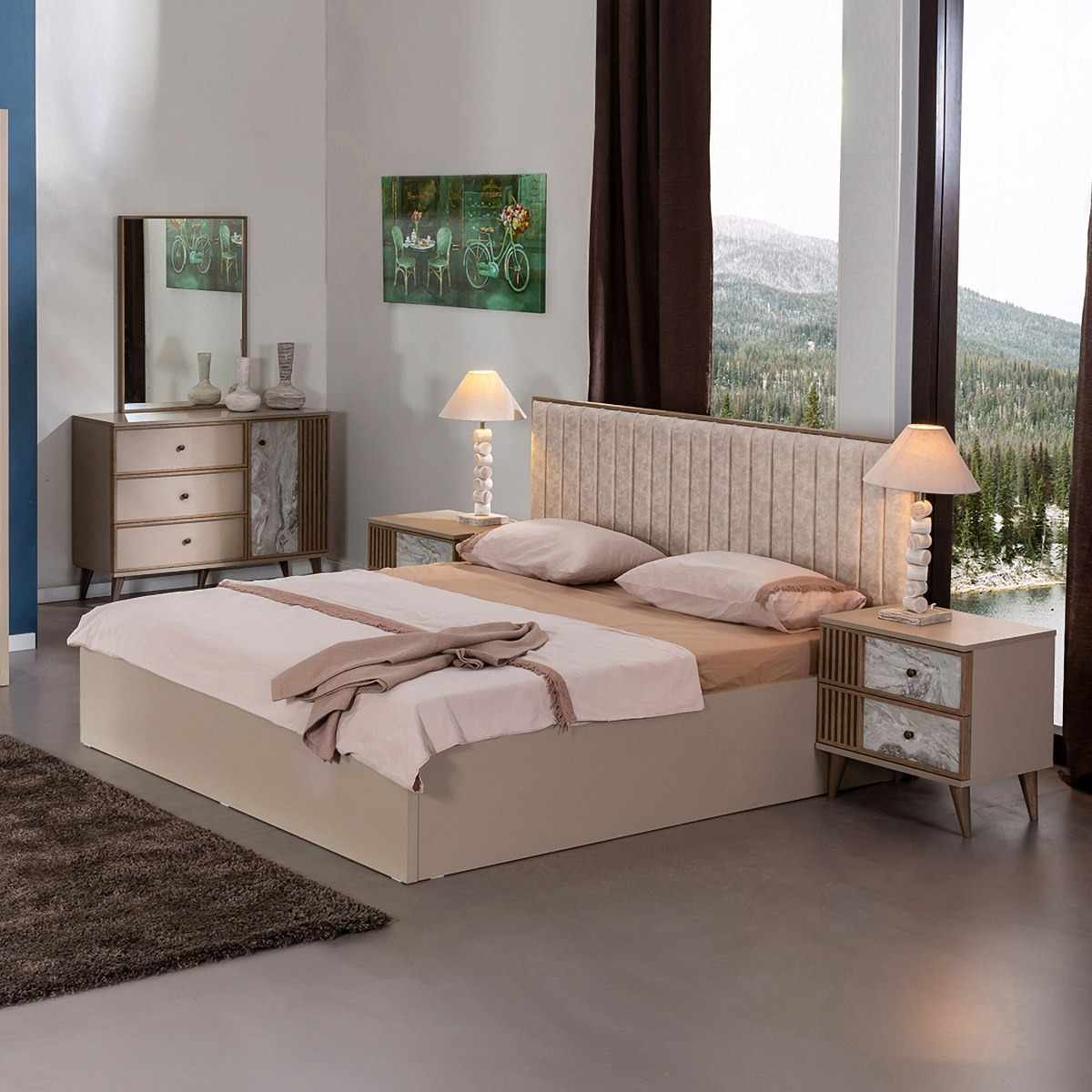 طقم غرفة نوم كينج 5- قطع من أوديسا- 180x200 سم-hbxbedroom-bedsandbedsets-bedroomsets-king-image-1