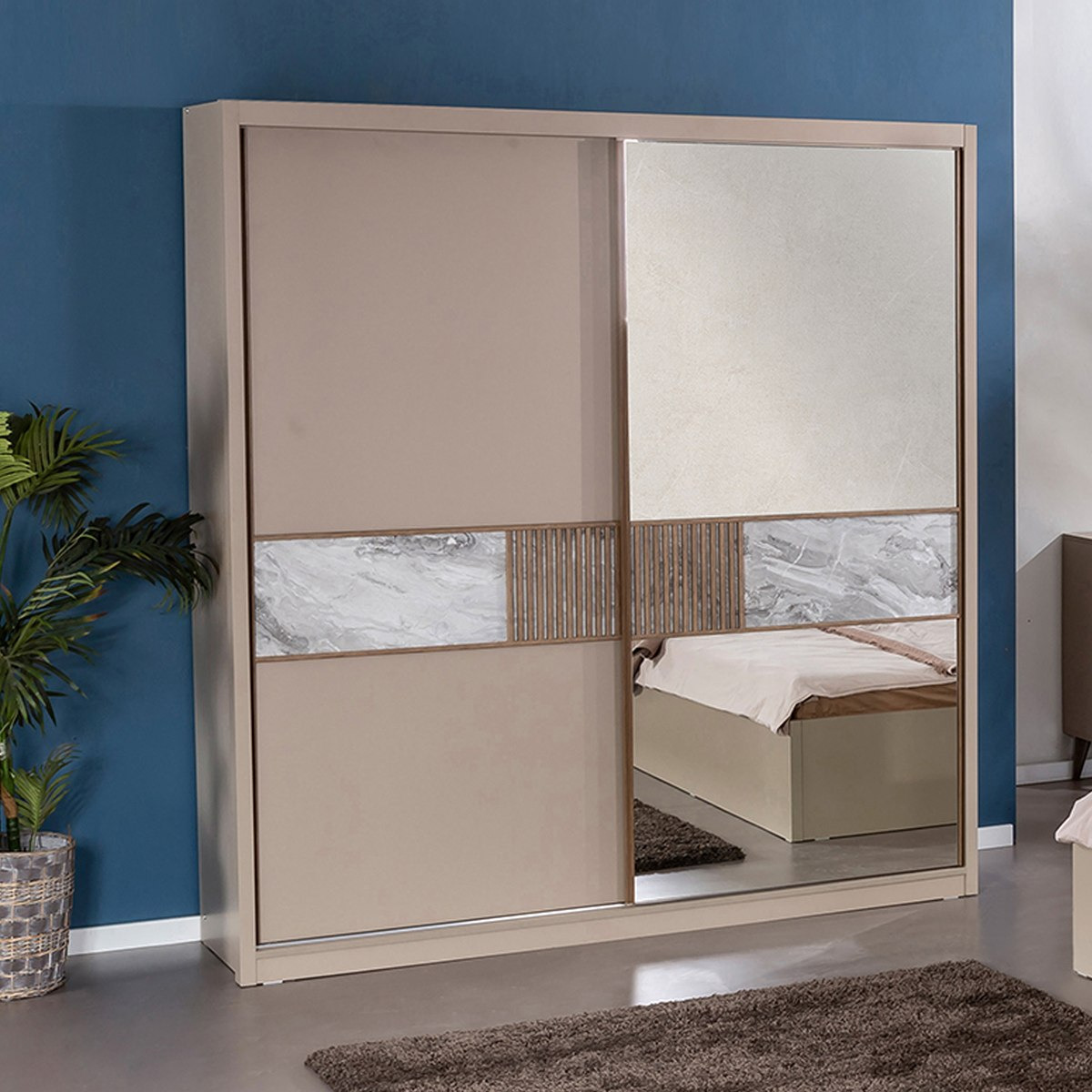 خزانة ملابس ببابين انزلاقيين ومرآة من أوديسا-hbxfurniture-wardrobes-image-1