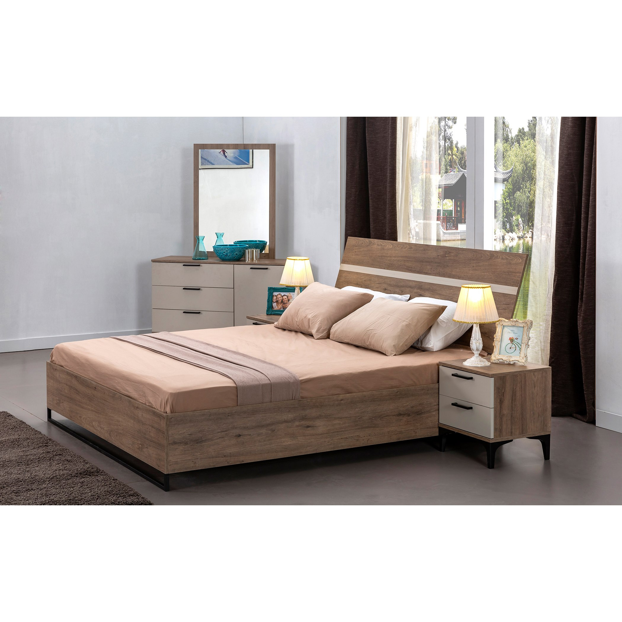 طقم غرفة نوم كينج 5 قطع - سانتانا من موڤو - 180x200 سم-hbxbedroom-bedsandbedsets-bedroomsets-king-image-1