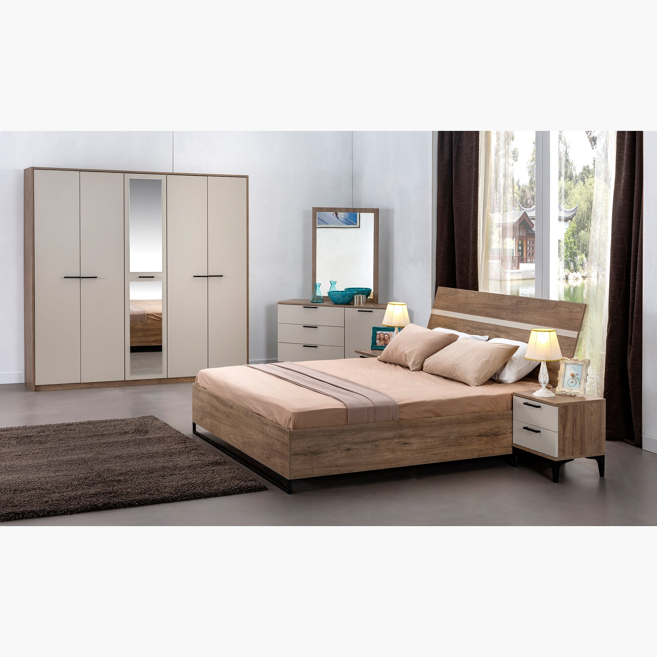 طقم غرفة نوم كينج 5 قطع - سانتانا من موڤو - 180x200 سم-hbxbedroom-bedsandbedsets-bedroomsets-king-image-16