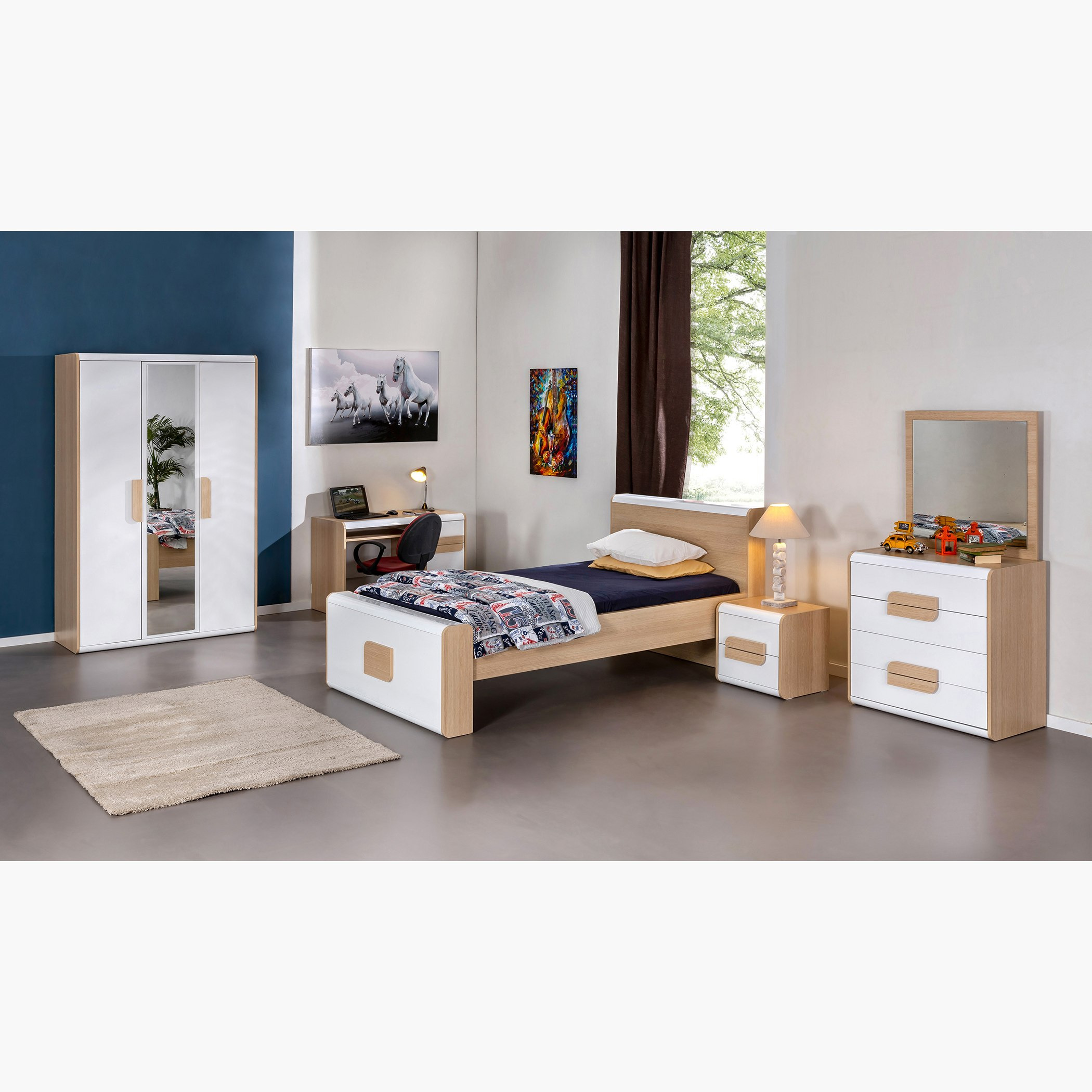 مرآة دون طاولة تزيين صغيرة 4 أدراج من جينيسيس-hbxfurniture-kidsroom-kidsdressersandmirrors-image-5
