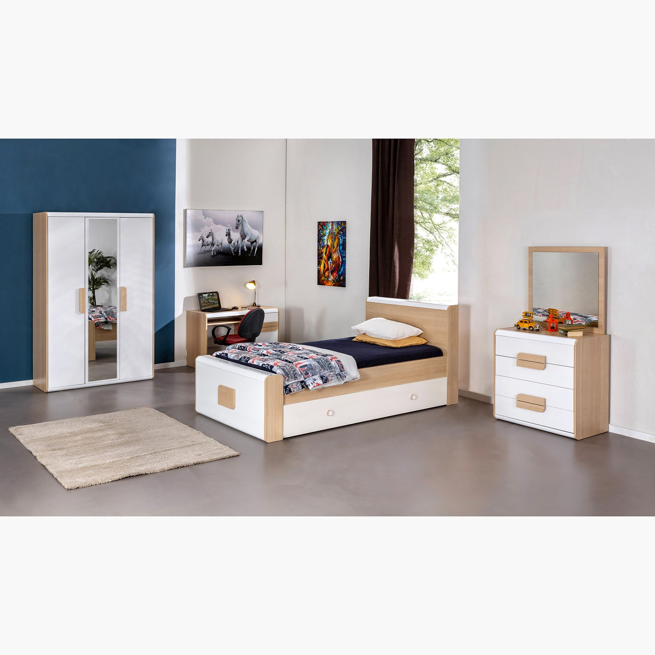 مرآة دون طاولة تزيين صغيرة 4 أدراج من جينيسيس-hbxfurniture-kidsroom-kidsdressersandmirrors-image-6