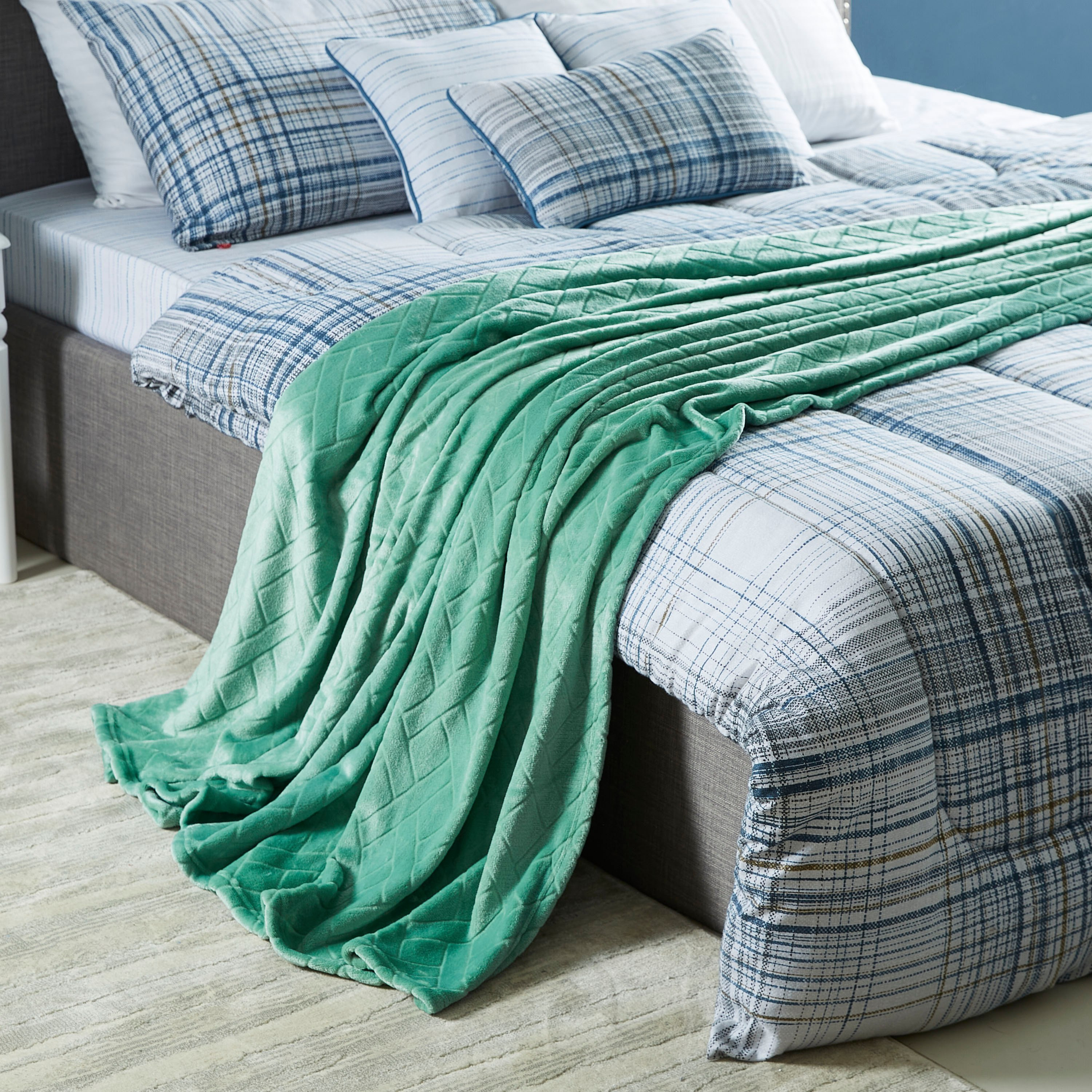 بطانية فلانيل مزدوجة منقوشة من نوفا- 150x200 سم-hbxhomeware-hbxbedroom-image-1