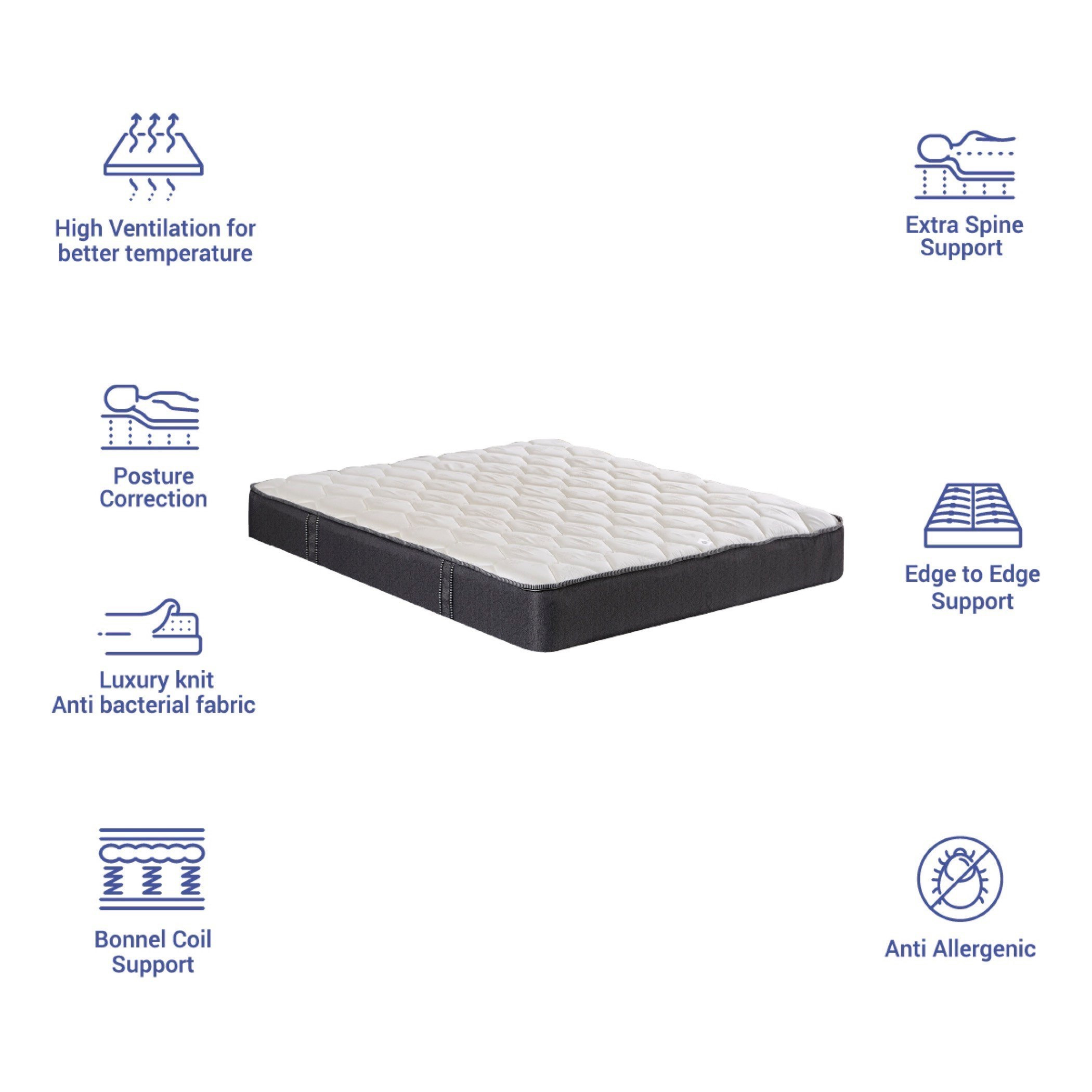 iSeatle King Size Bonnell Spring Mattress - 180x200x23 cm-hbxfurniture-mattresses-king-image-9