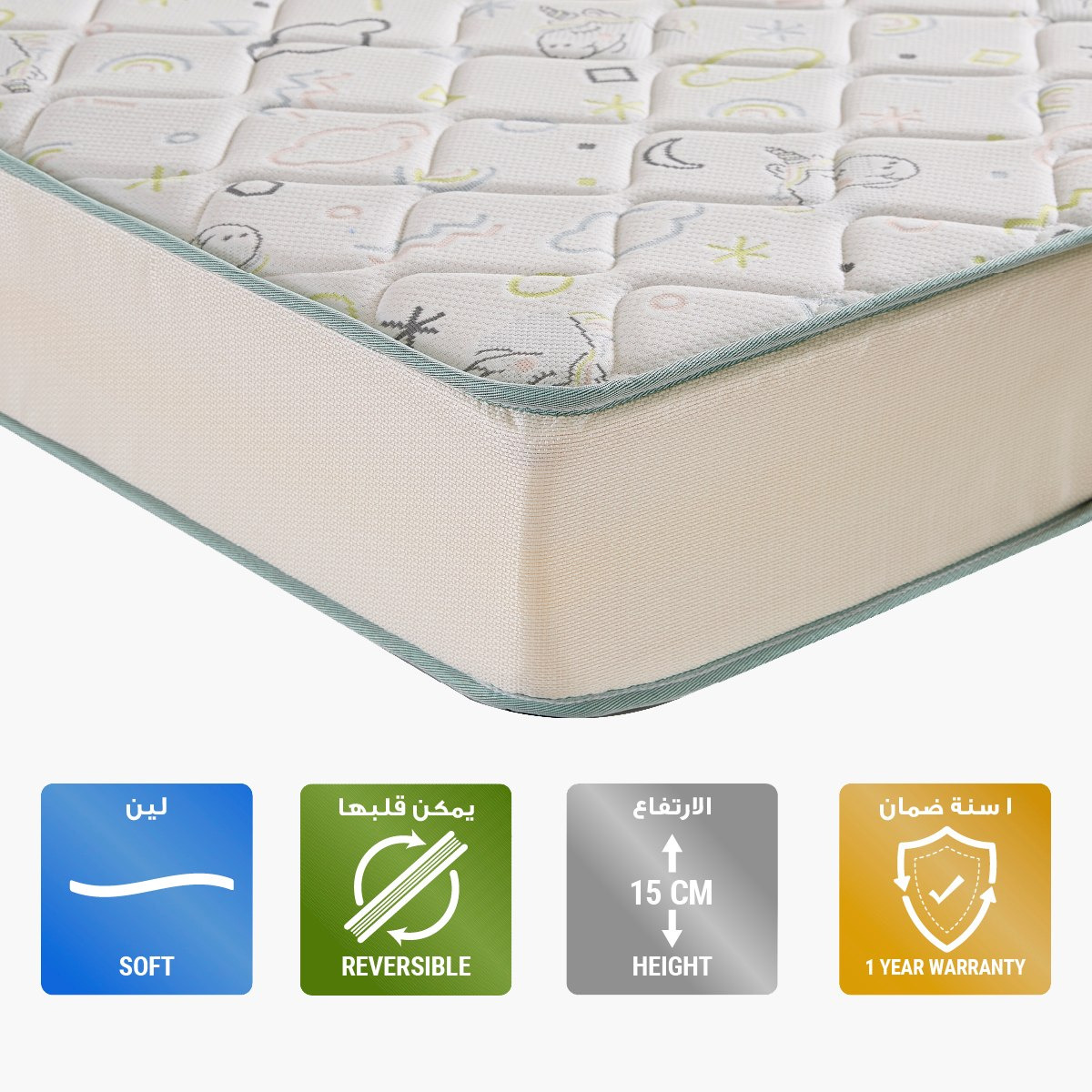 مرتبة إسفنج فردية من أي هابي - 90x200x15 سم-hbxfurniture-bedroom-mattresses-single-image-1