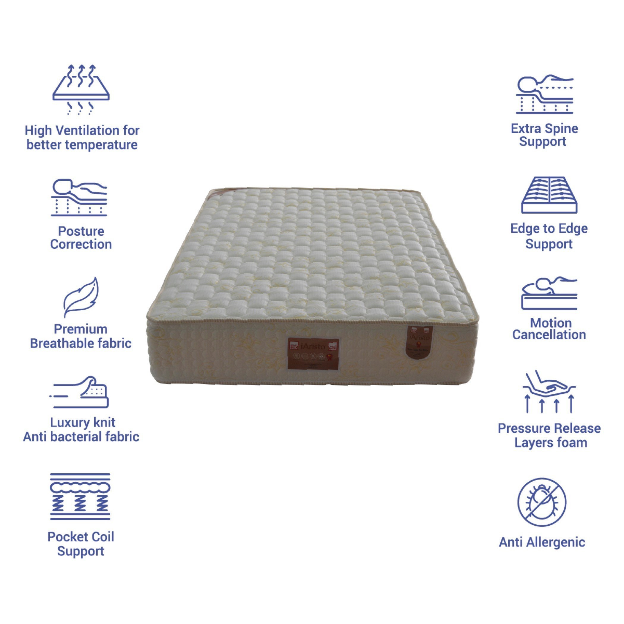 مرتبة كوين بنوابض جيبيّة من آي أريستو - 150x200x26 سم-hbxbedroom-mattresses-queen-image-8