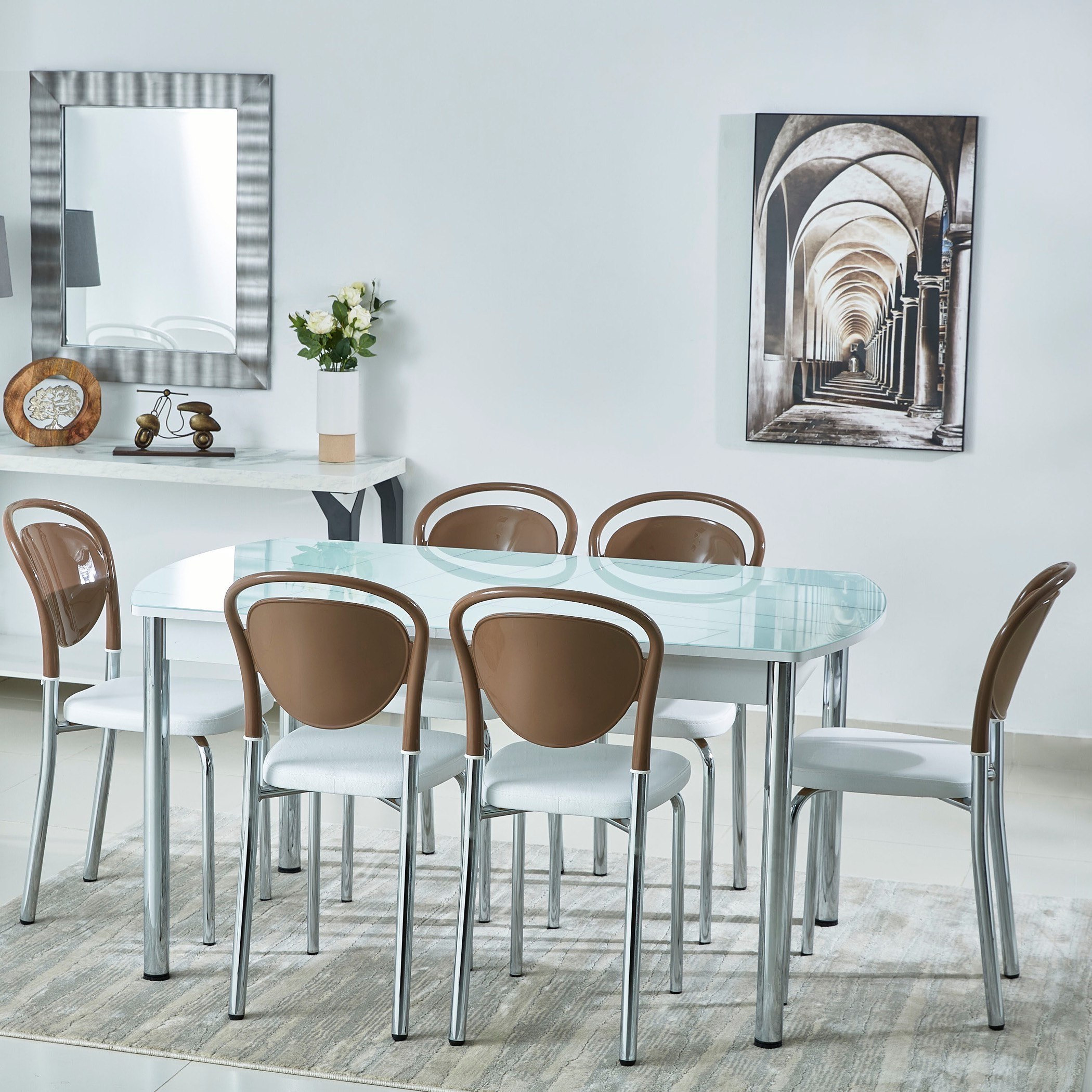 Franklin 6-Seater Dining Set-hbxfurniture-diningtablesandsets-diningsets-sixseater-image-1