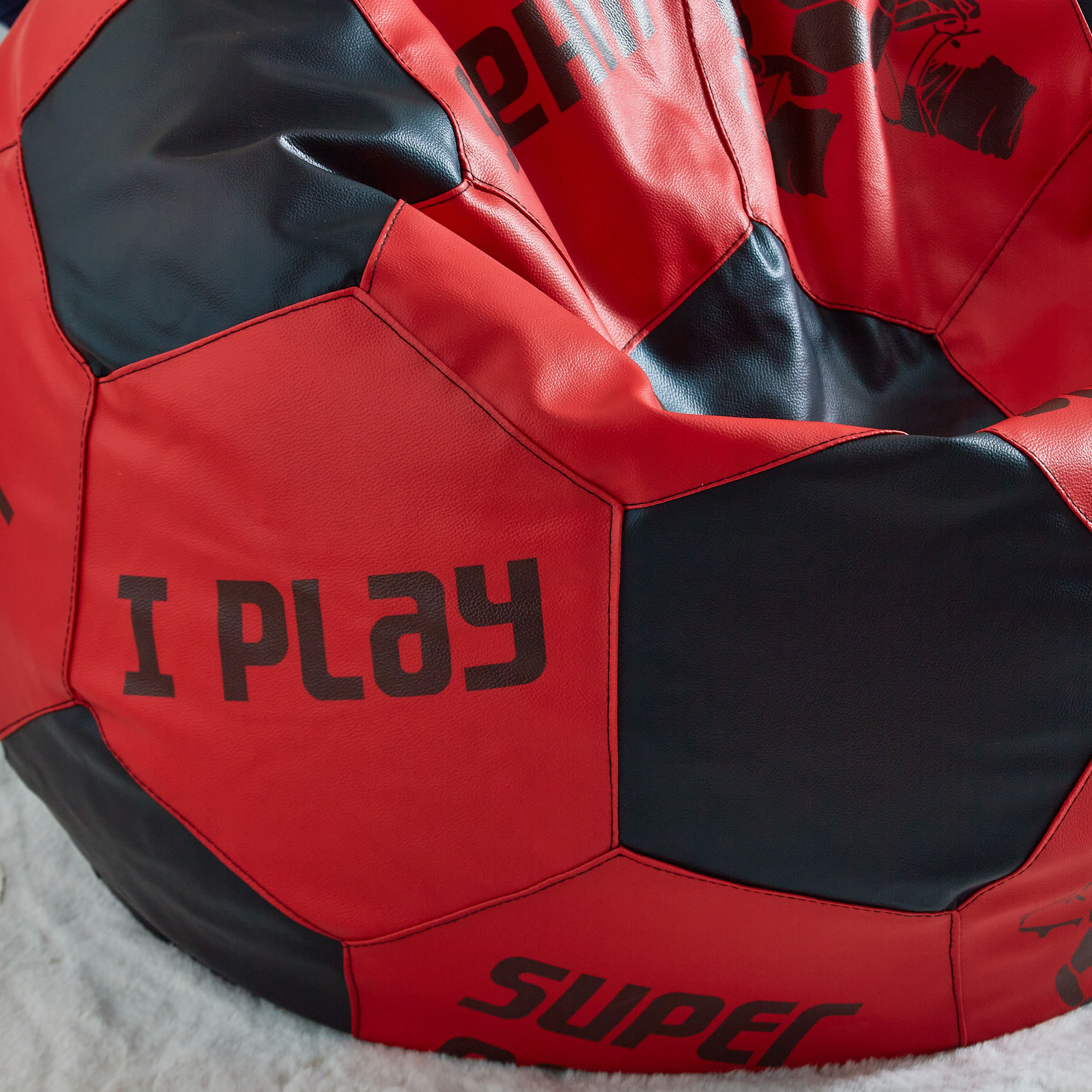 Digital Printed Football Shaped Bean Bag - 95x95 cm-hbxfurniture-kidsroom-kidsbeanbags-image-2