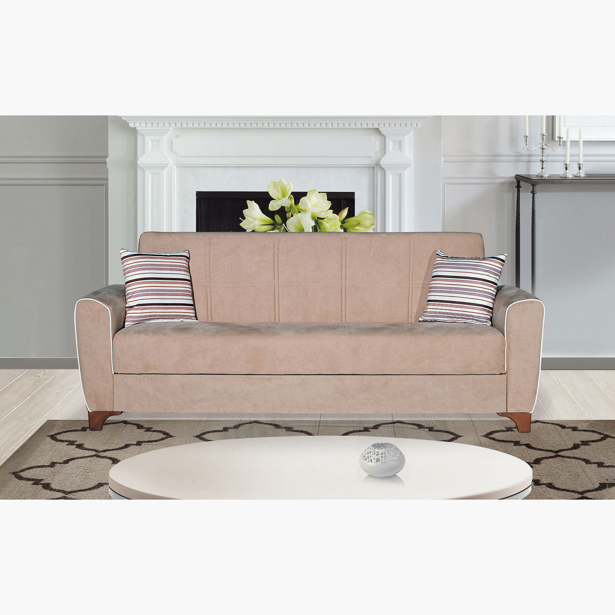 كنبة سرير مخمليّة 3 مقاعد مع وسادتين ووحدة تخزين من ديويل-hbxlivingroom-sofasandarmchairs-sofas-image-1