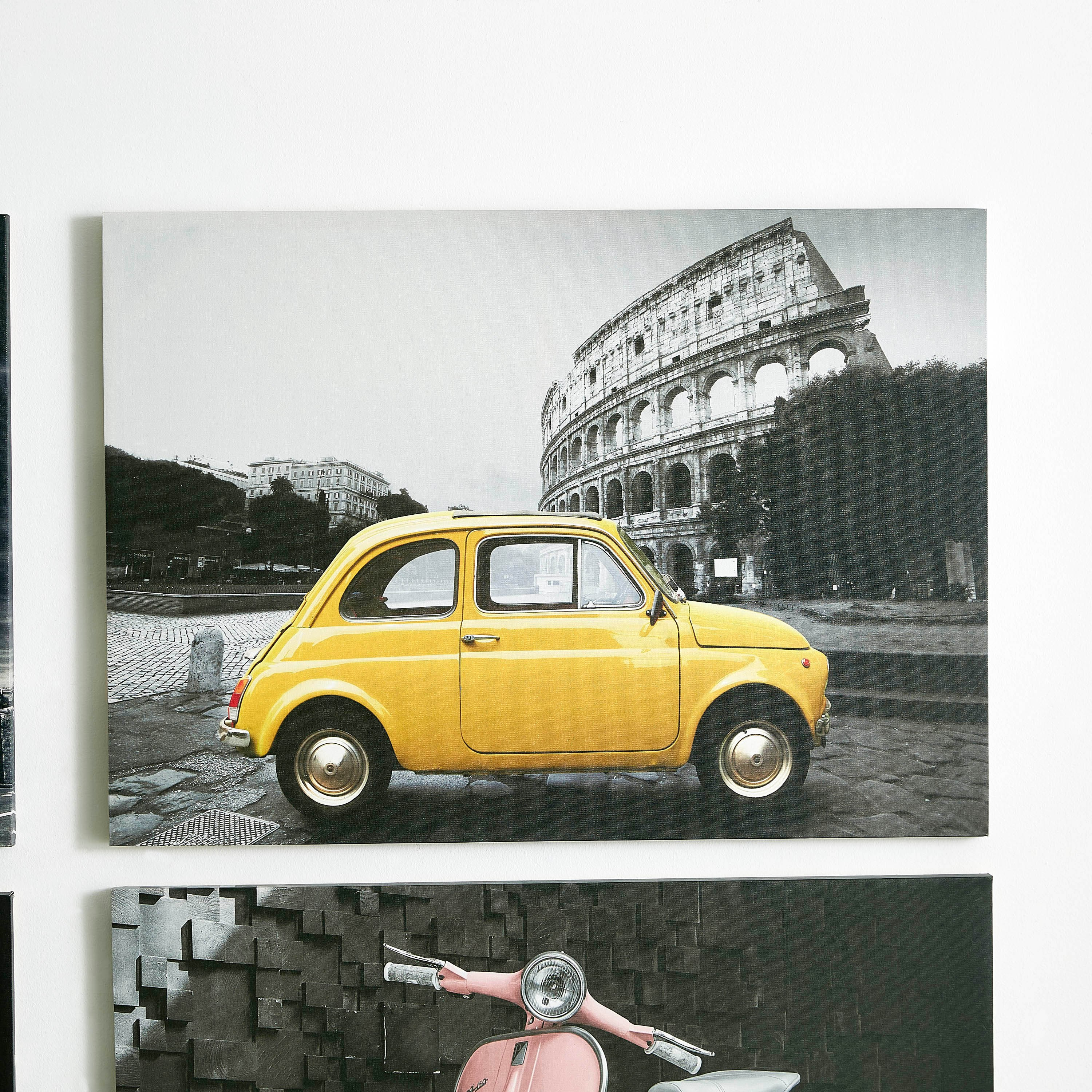 Kia Car at Colosseum Canvas Framed Picture-hbxhomeware-hbxdecorandfurnishings-image-1