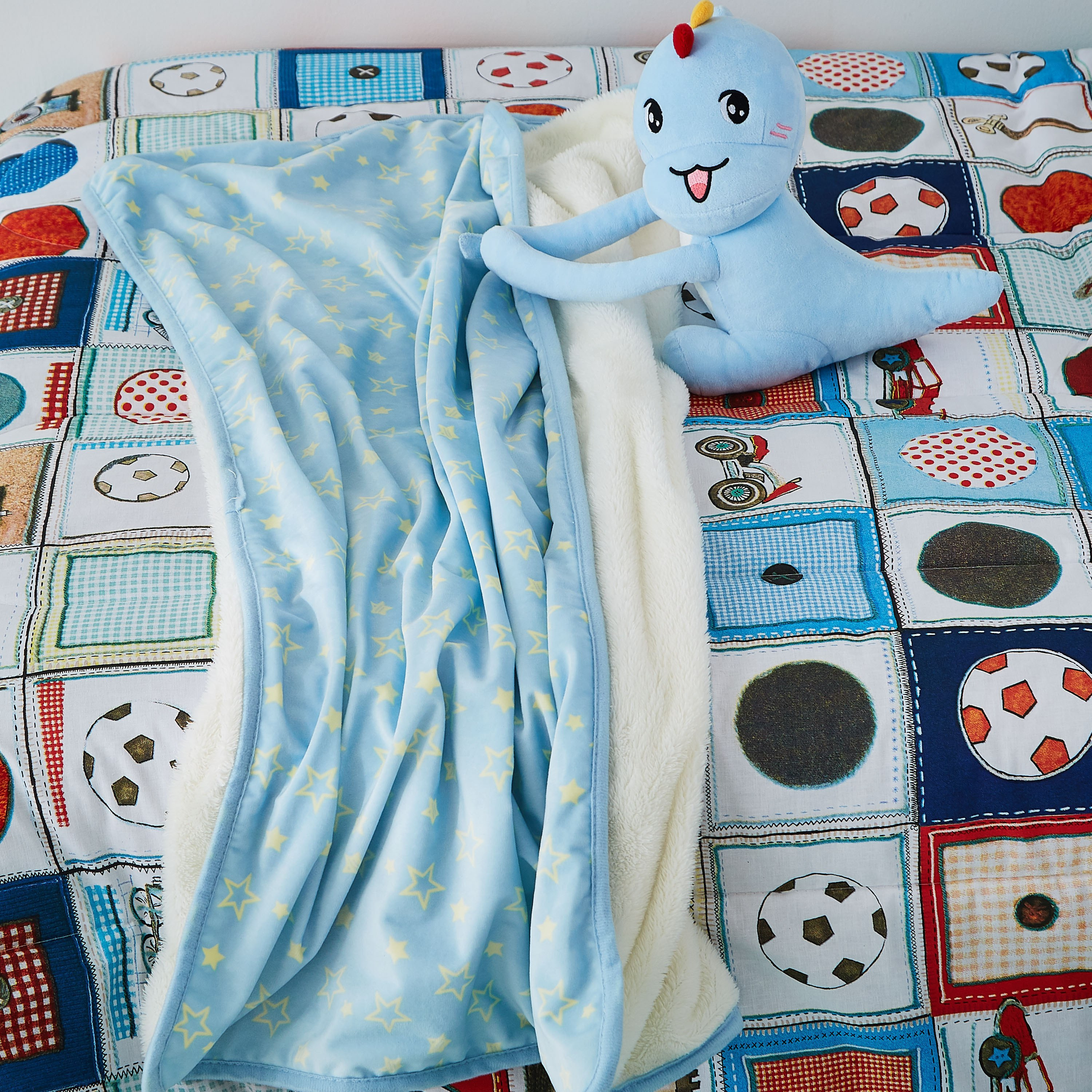 وسادة على شكل ديناصور مع بطانية كاملة من لاش - 70×100 سم-hbxhomeware-hbxkidsandyouth-image-2