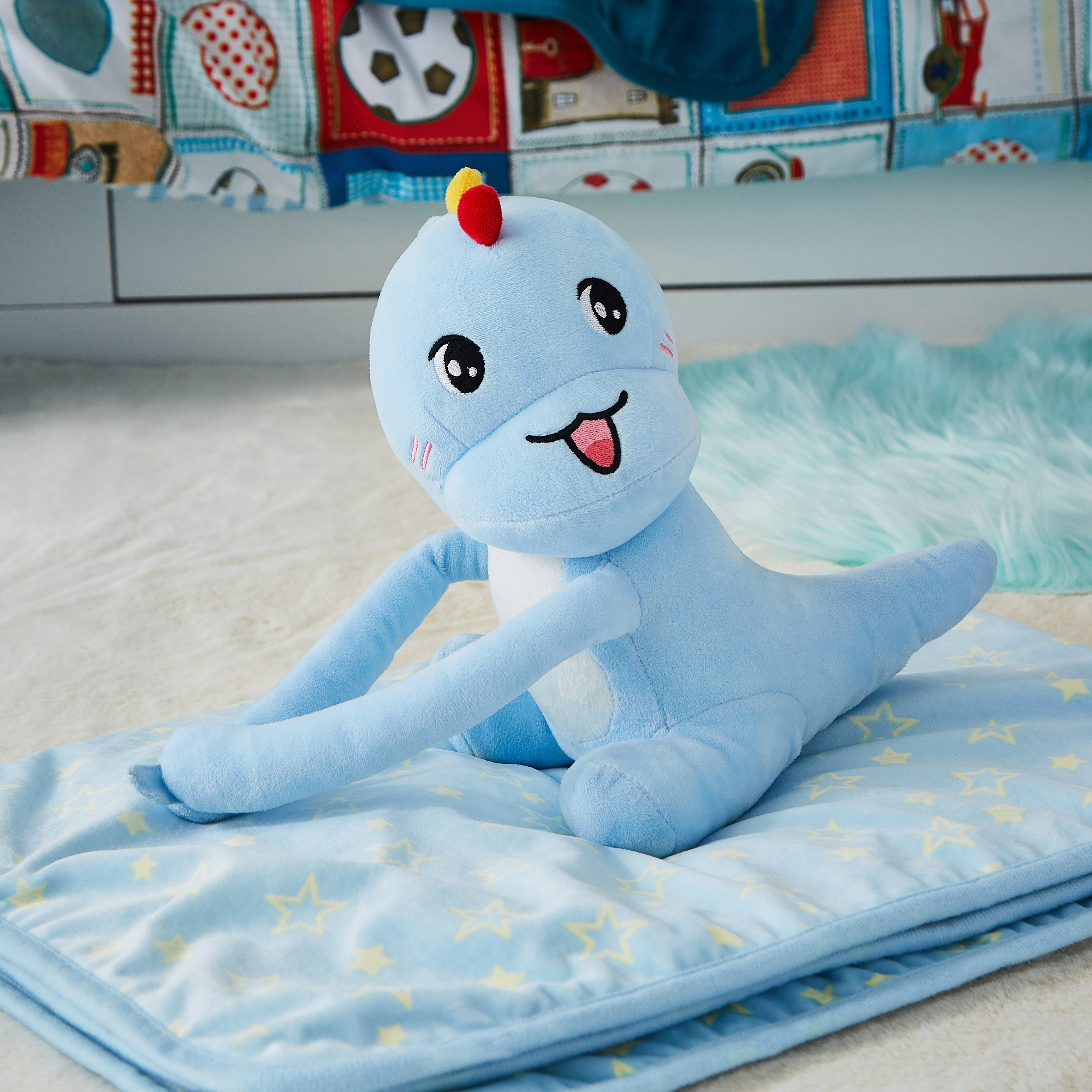 وسادة على شكل ديناصور مع بطانية كاملة من لاش - 70×100 سم-hbxhomeware-hbxkidsandyouth-image-3