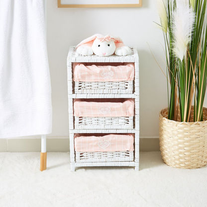 Natura Willow 3-Tier Storage Rack with Soft Toy