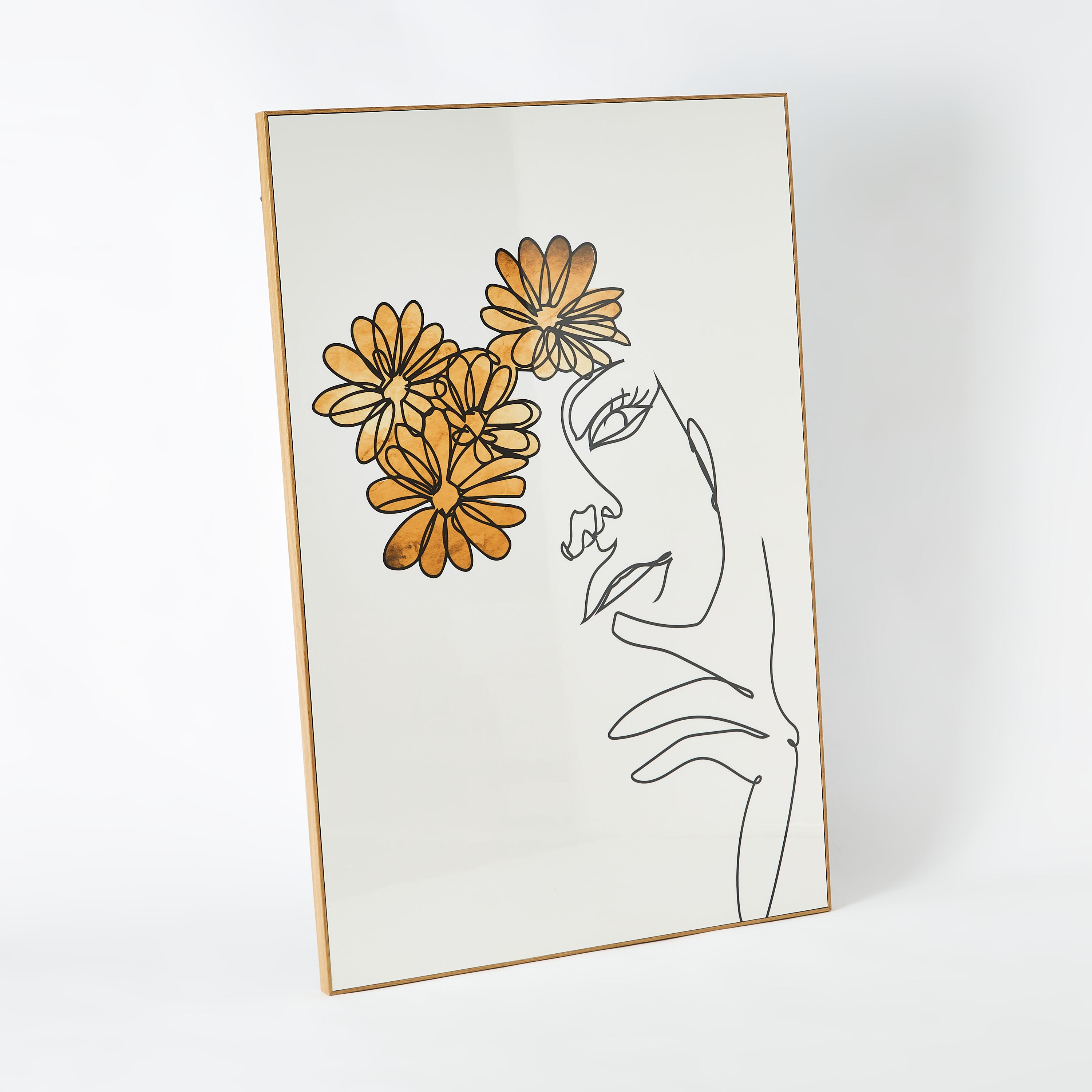 لوحة مؤطرة لامعة بتصميم فتاة مع زهور من كيا-hbxhomeware-hbxdecorandfurnishings-image-5