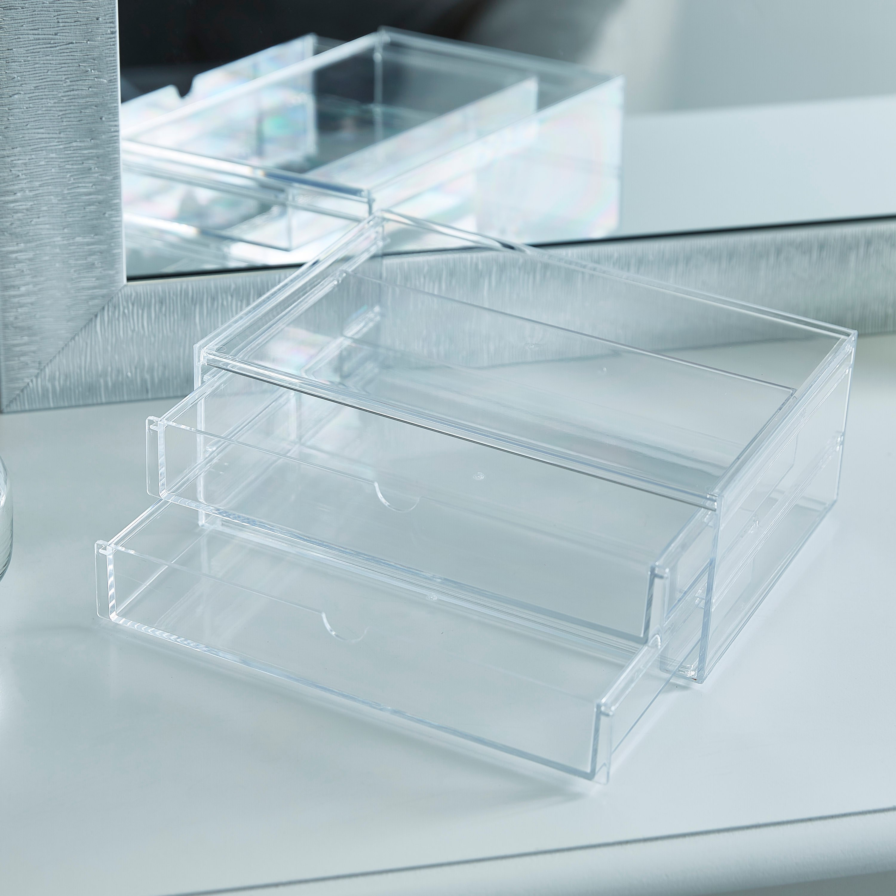 Crystal Cosmetics Trinket Organiser - 25x17x9 cm-hbxbedroom-bedroomaccessories-jewelleryboxesandholders-image-2