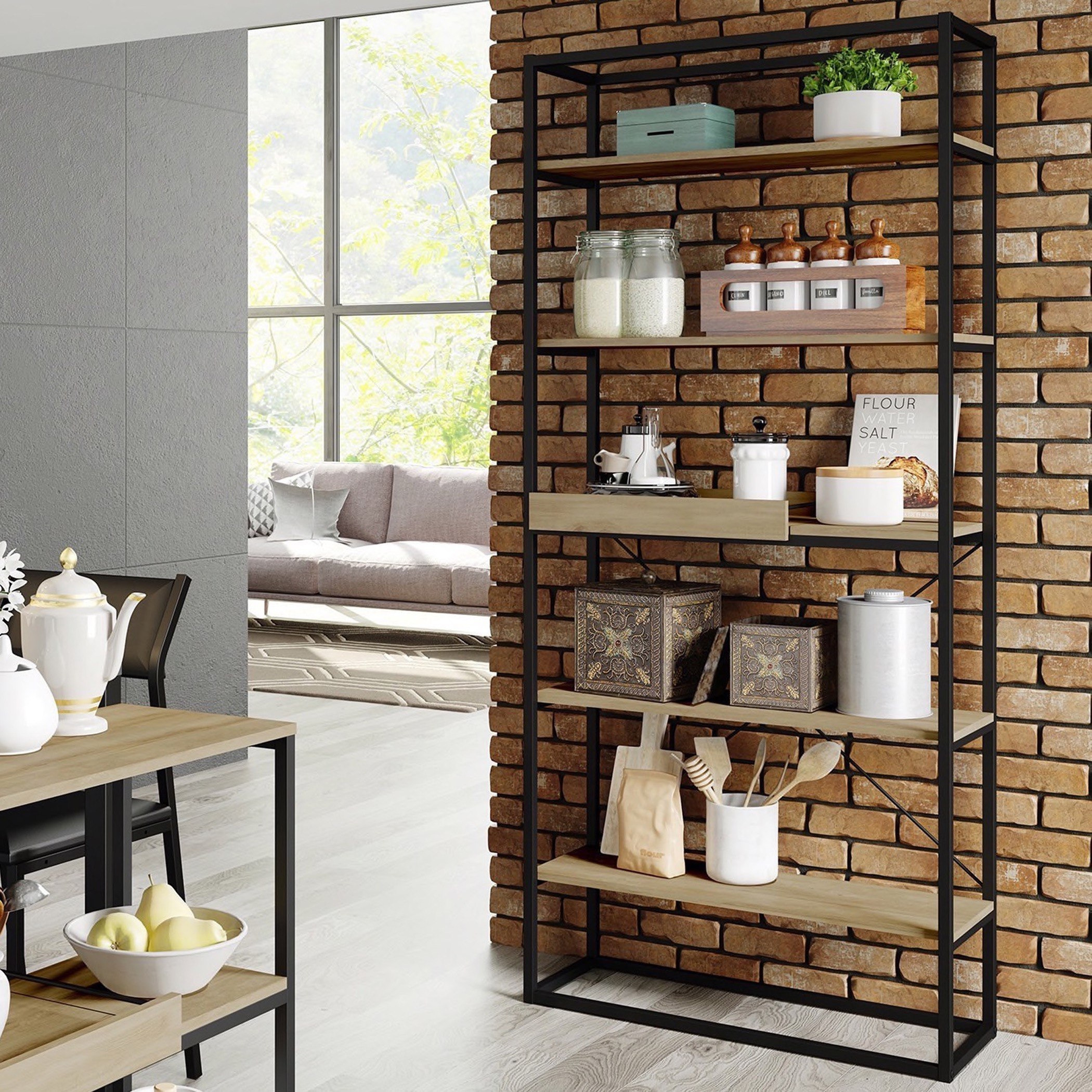 Lancom 5-Shelf Bookcase with Tray-hbxfurniture-office-bookcases-image-1