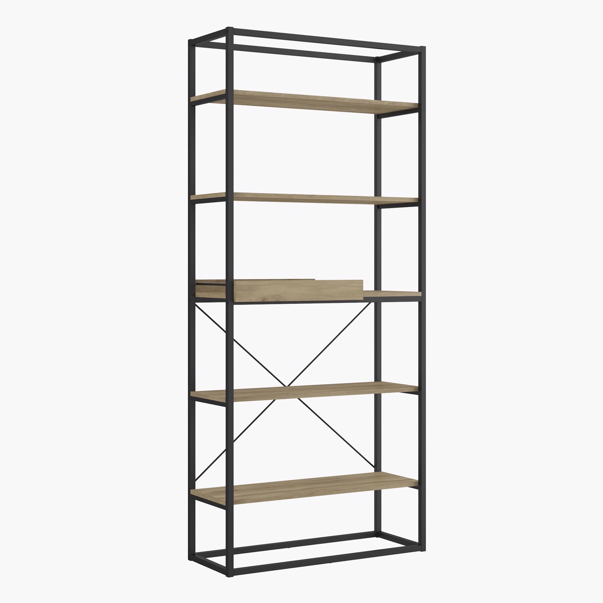 Lancom 5-Shelf Bookcase with Tray-hbxfurniture-office-bookcases-image-2