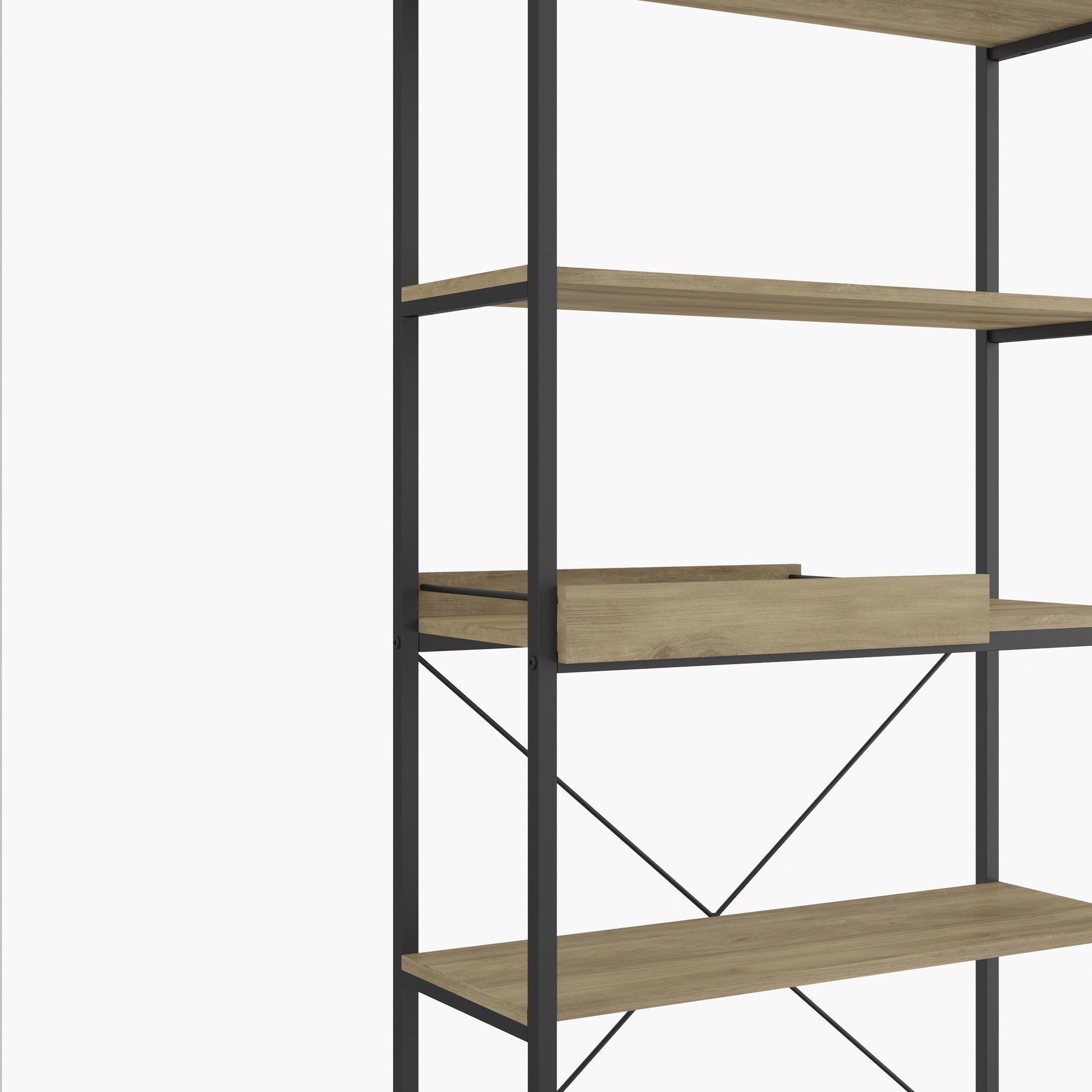 Lancom 5-Shelf Bookcase with Tray-hbxfurniture-office-bookcases-image-4
